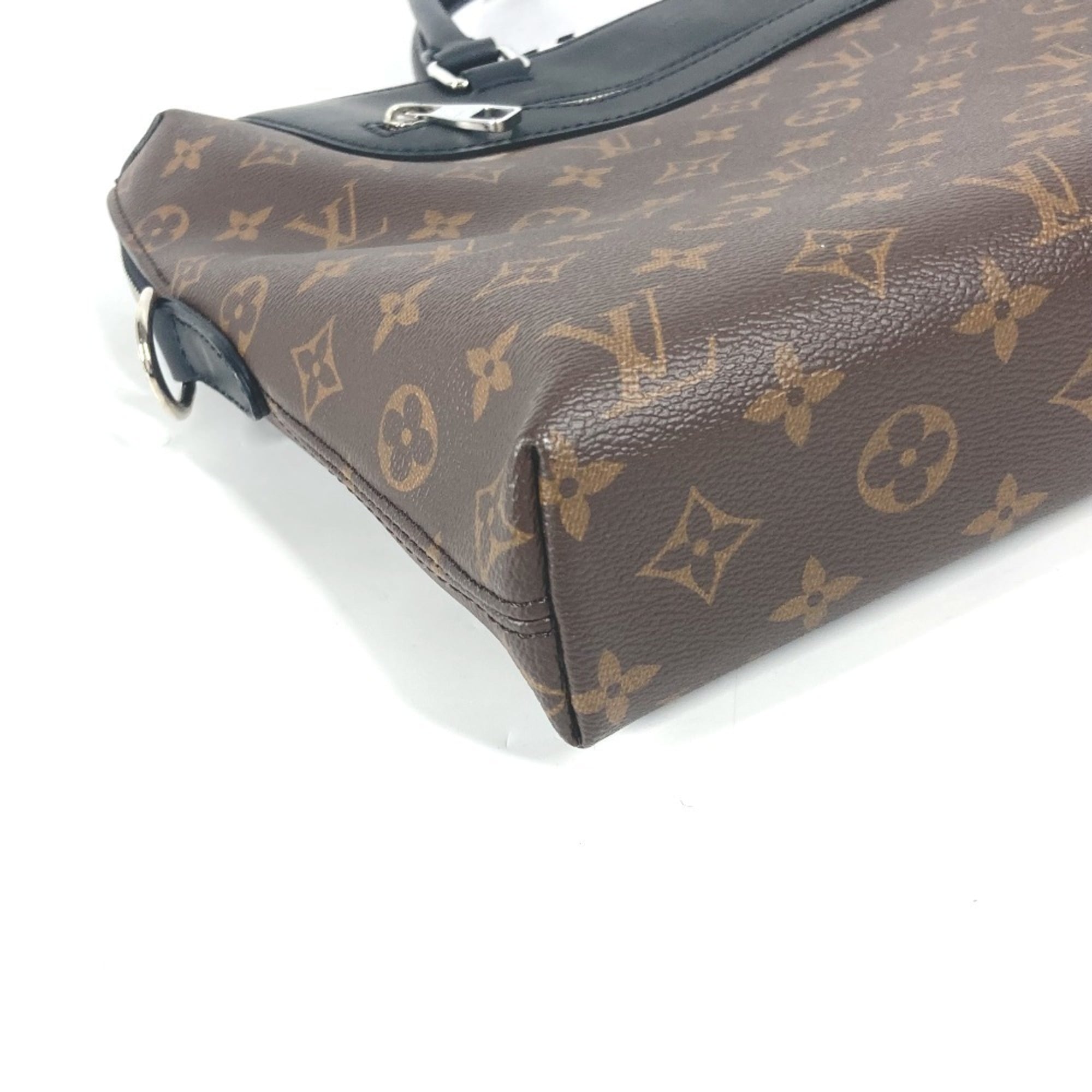 LOUIS VUITTON M54019 Monogram Macassar Porte Document Jour PDJ Bag Shoulder Tote Handbag Canvas Men's Brown G-241125-30 — Like New