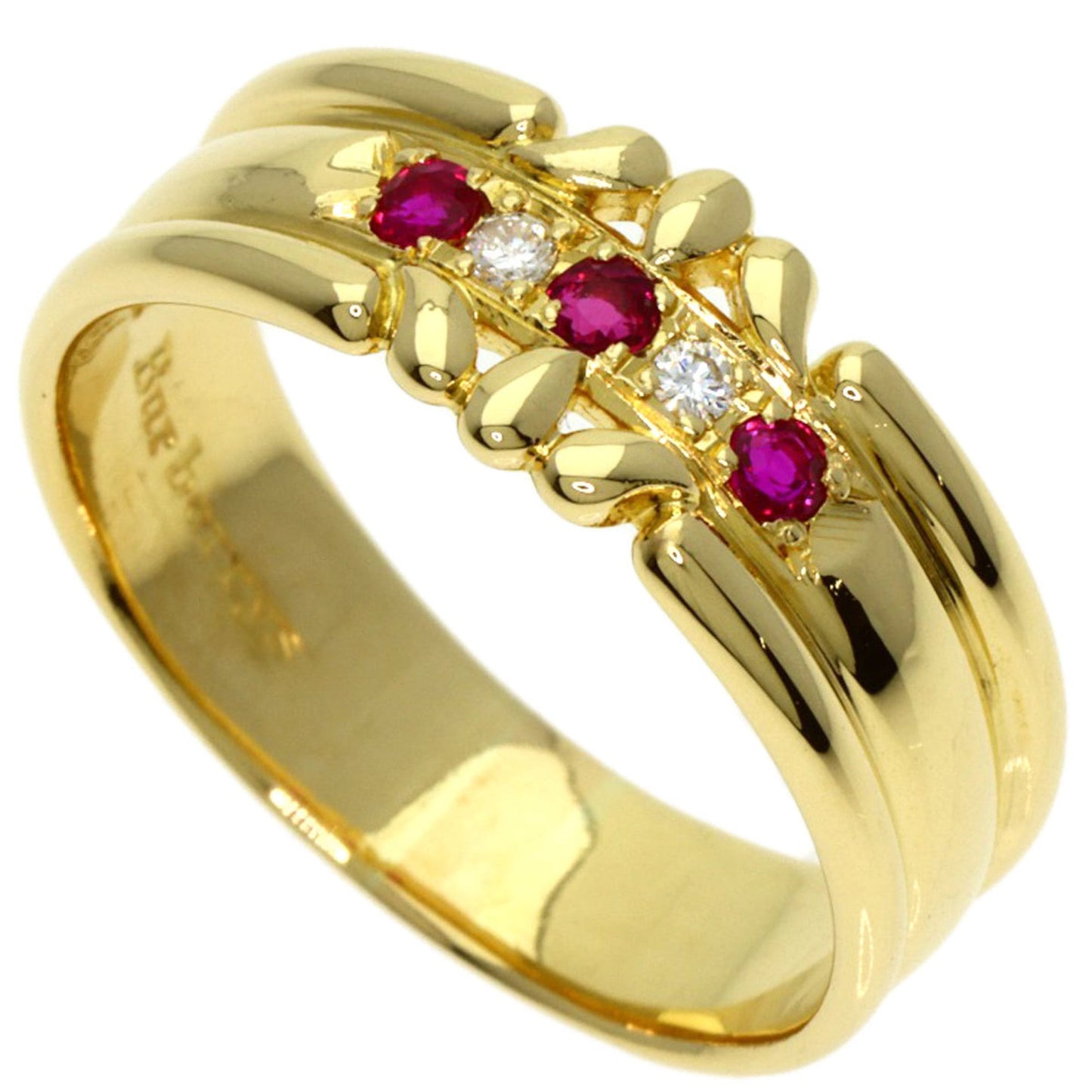 Burberry Ruby and Diamond Ring in 18K Yellow Gold for Women