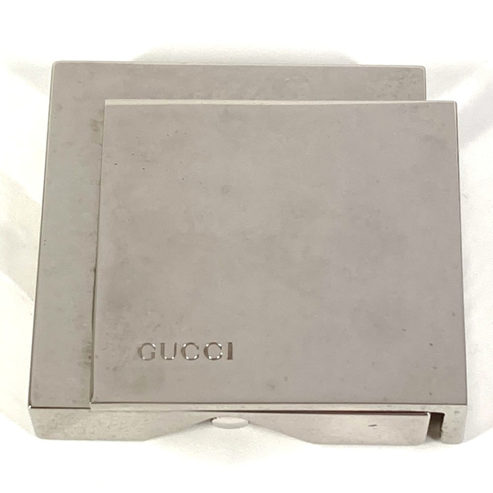 GUCCI REF0840 Logo Travel Watch Interior Table Clock SS Men's Women's Silver — Good
