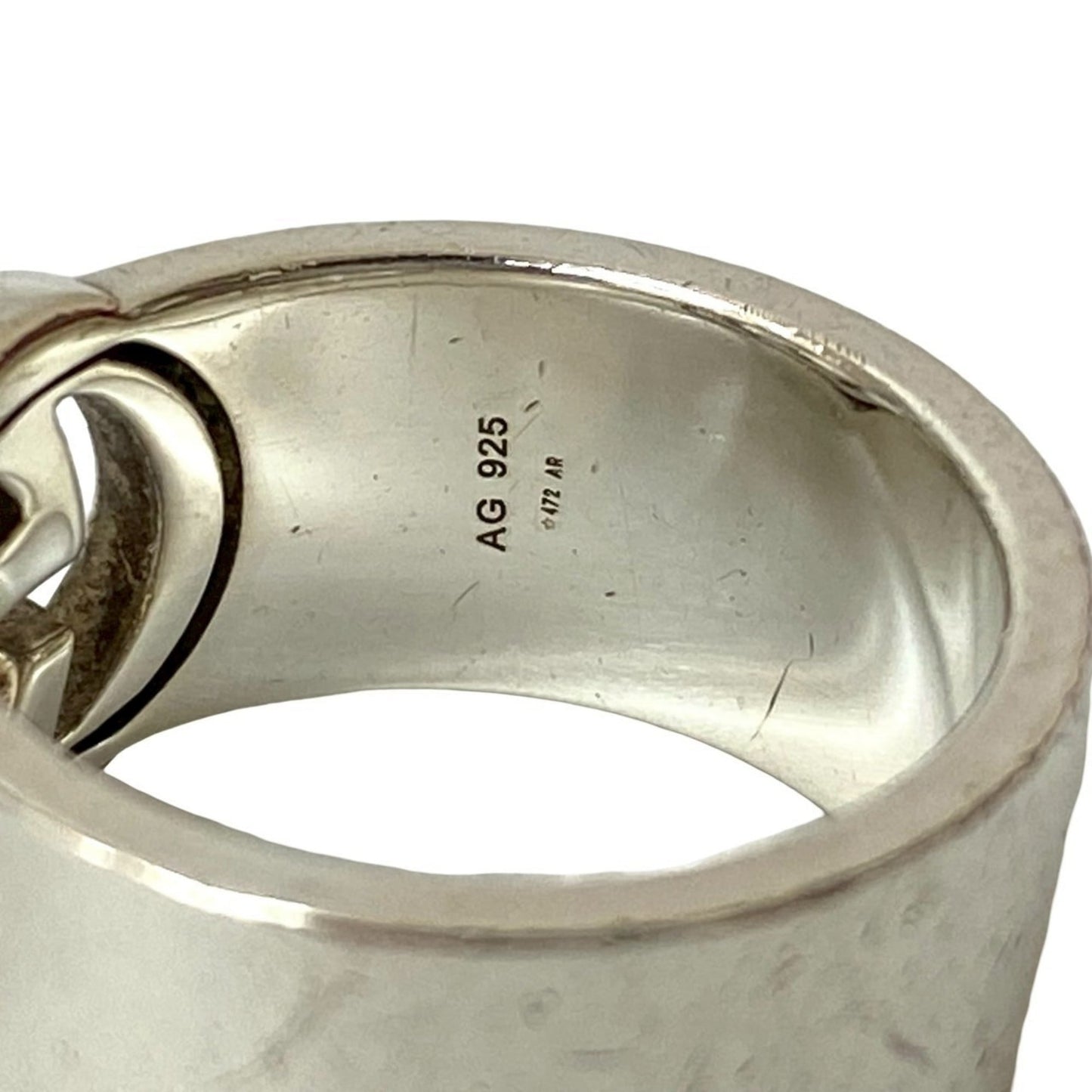 GUCCI Interlocking Double G Ring, 925 Sterling Silver, Accessory for Men and Women, 102-2