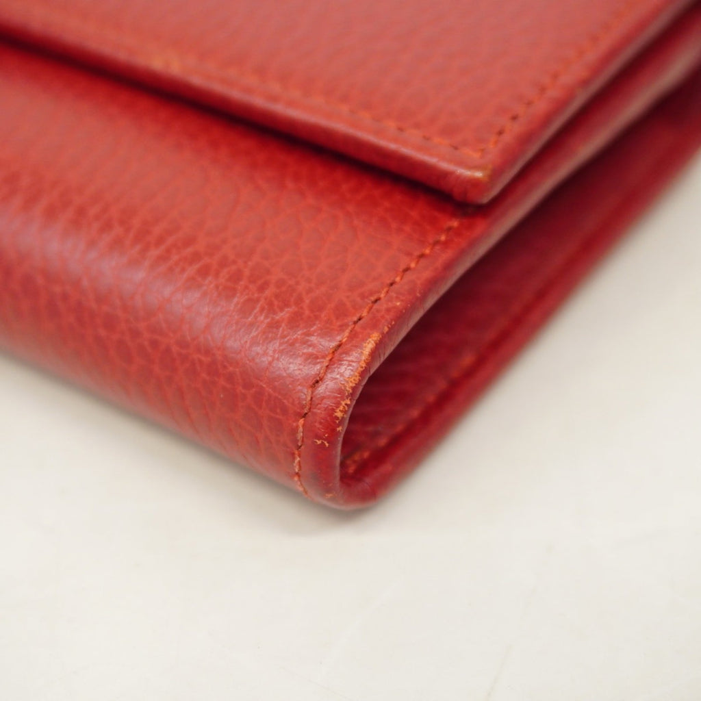 Gucci GG Marmont Long Wallet 456116 Leather Red Women's