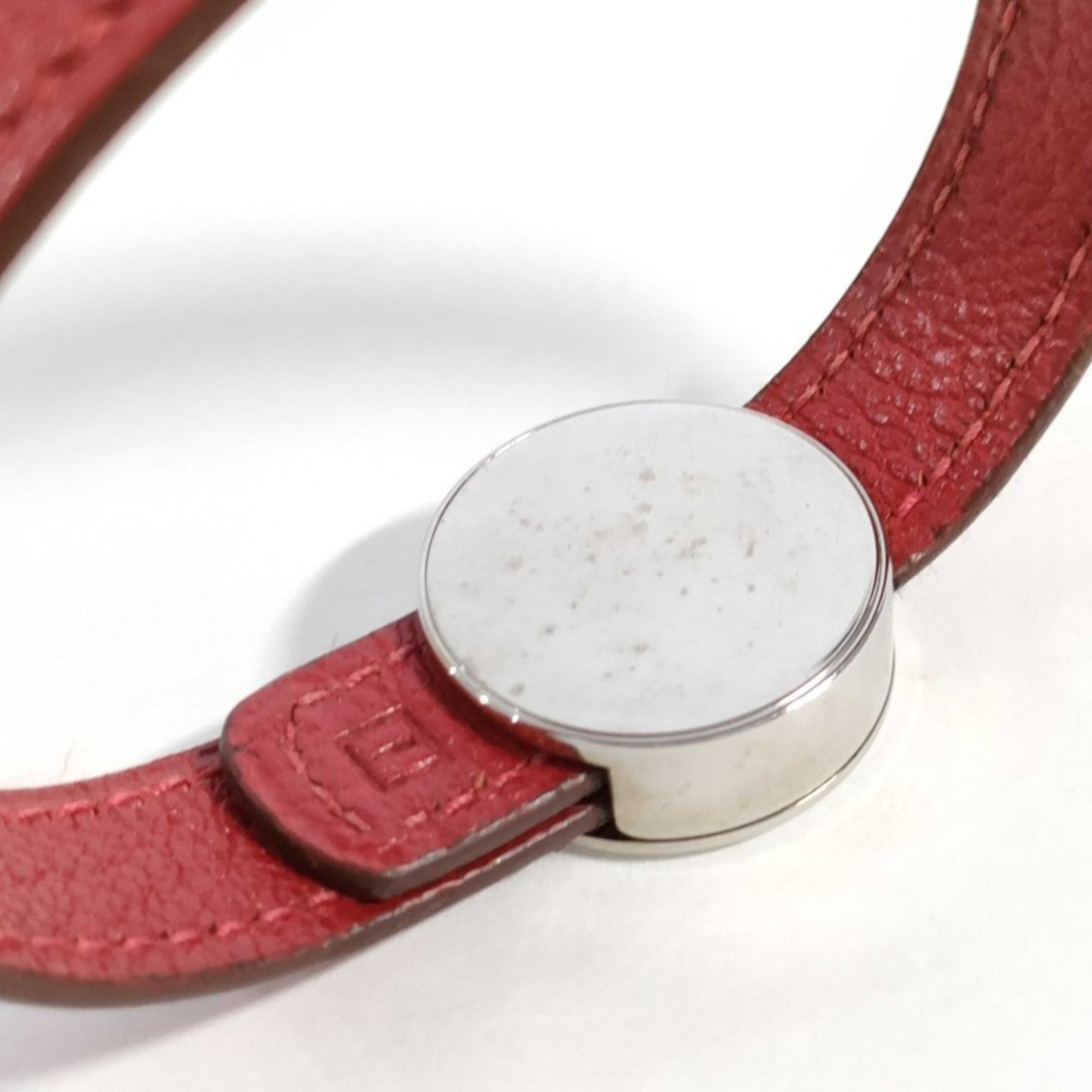 HERMES Serie Looping Bracelet in Red and Black Leather for Women