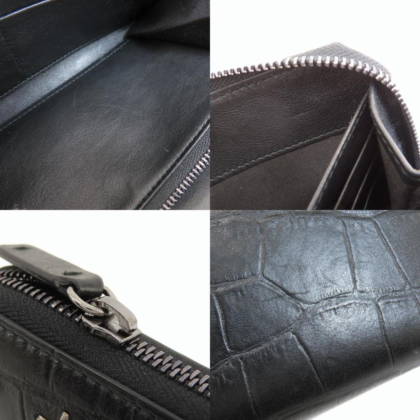 Jimmy Choo Star Studs Long Wallet Leather Women's