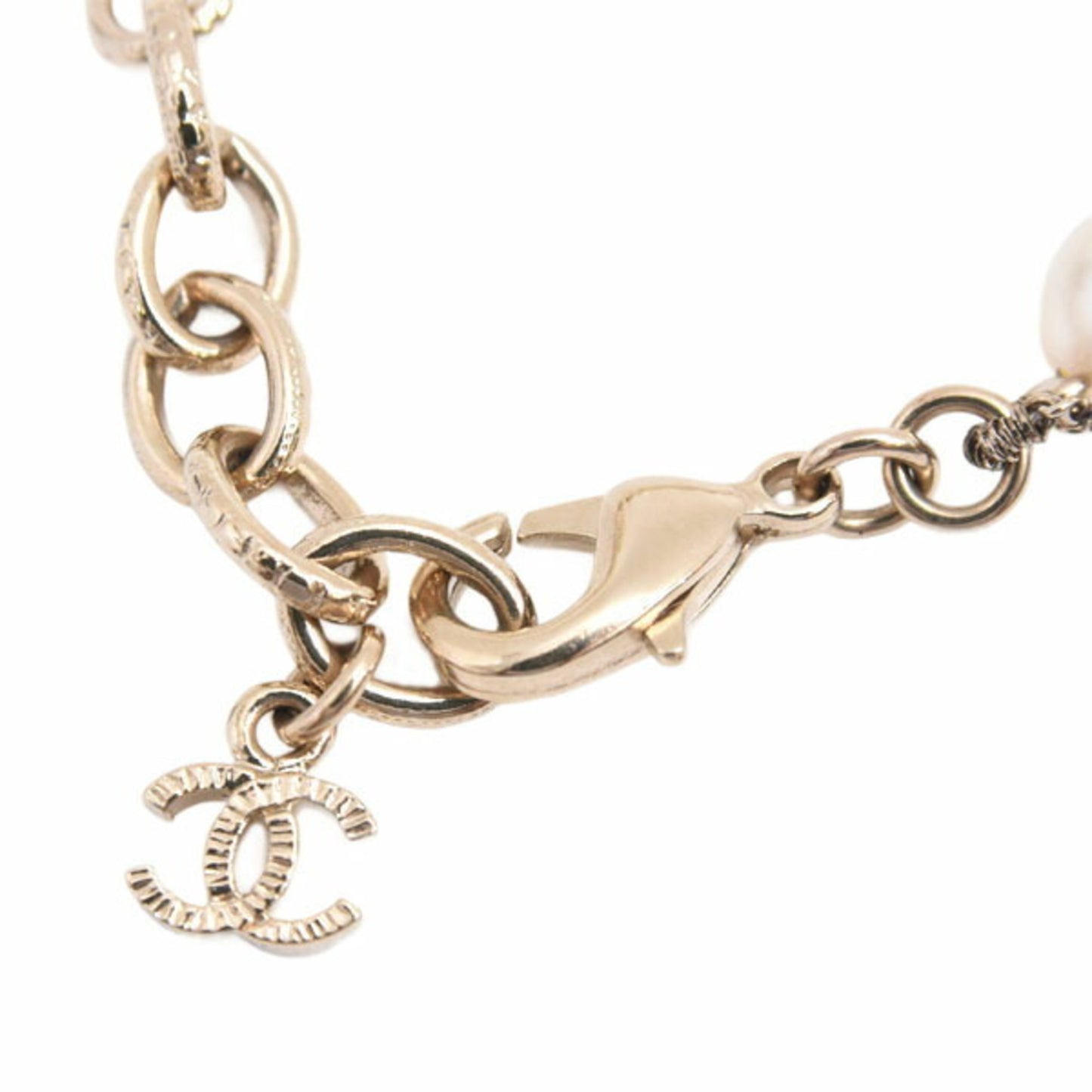 Chanel bracelet for women, fake pearl chain, Coco Mark motif, A19 GP CHANEL