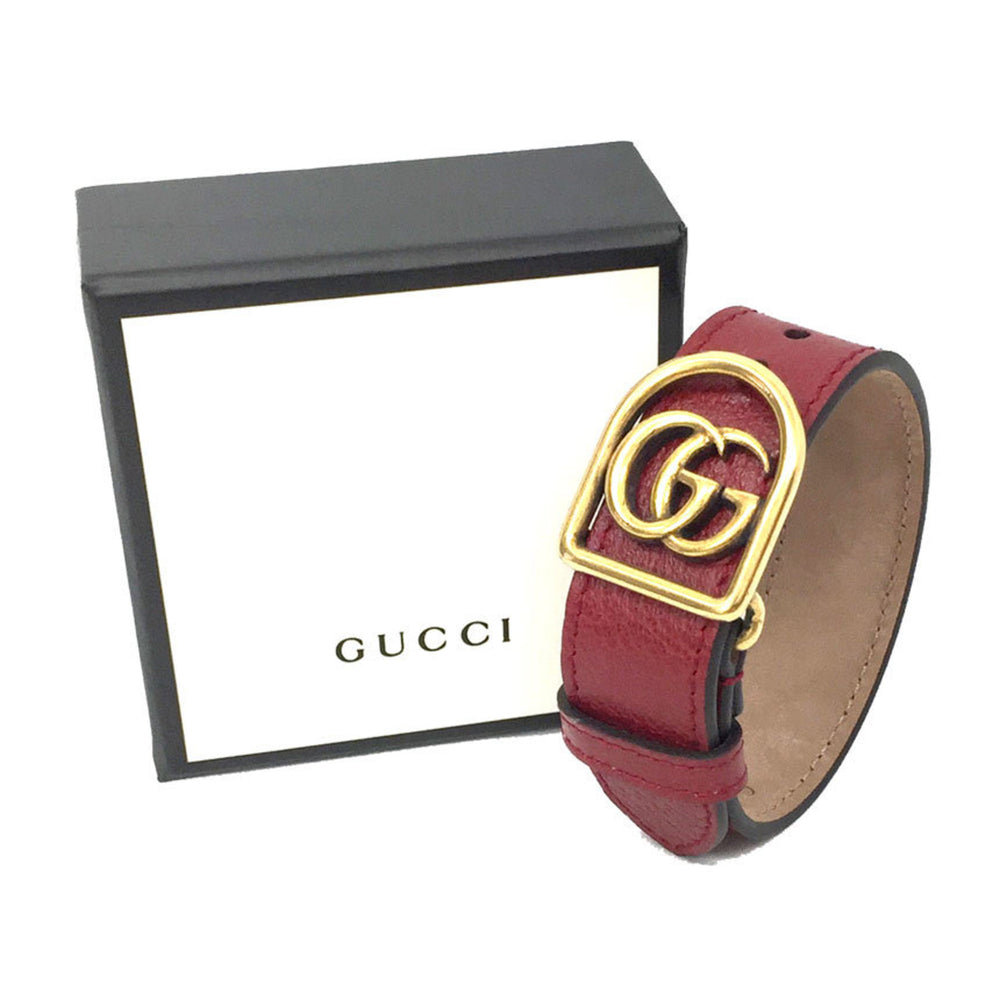 Gucci GG Marmont Leather Bracelet in Red and Gold for Men Women — New - Store Return