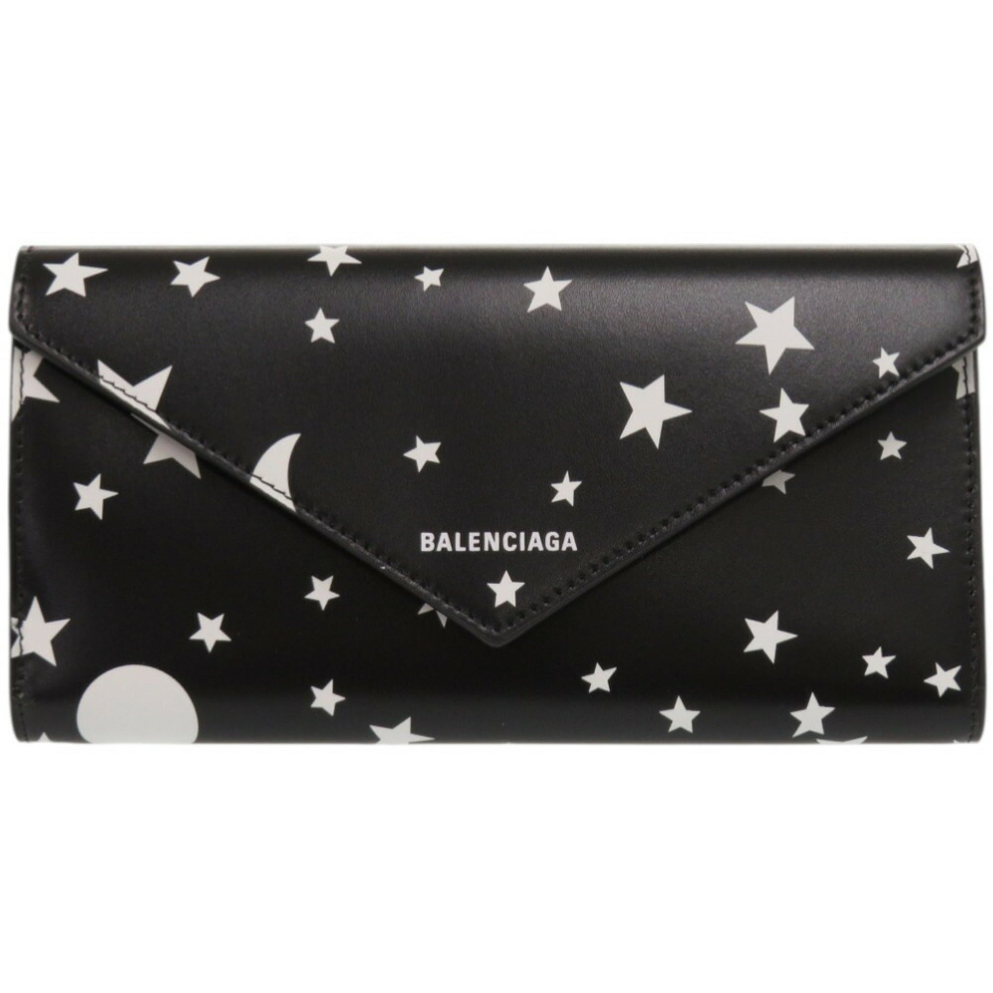 Unused Balenciaga 499207 Black Leather Long Wallet 0679BALENCIAGA