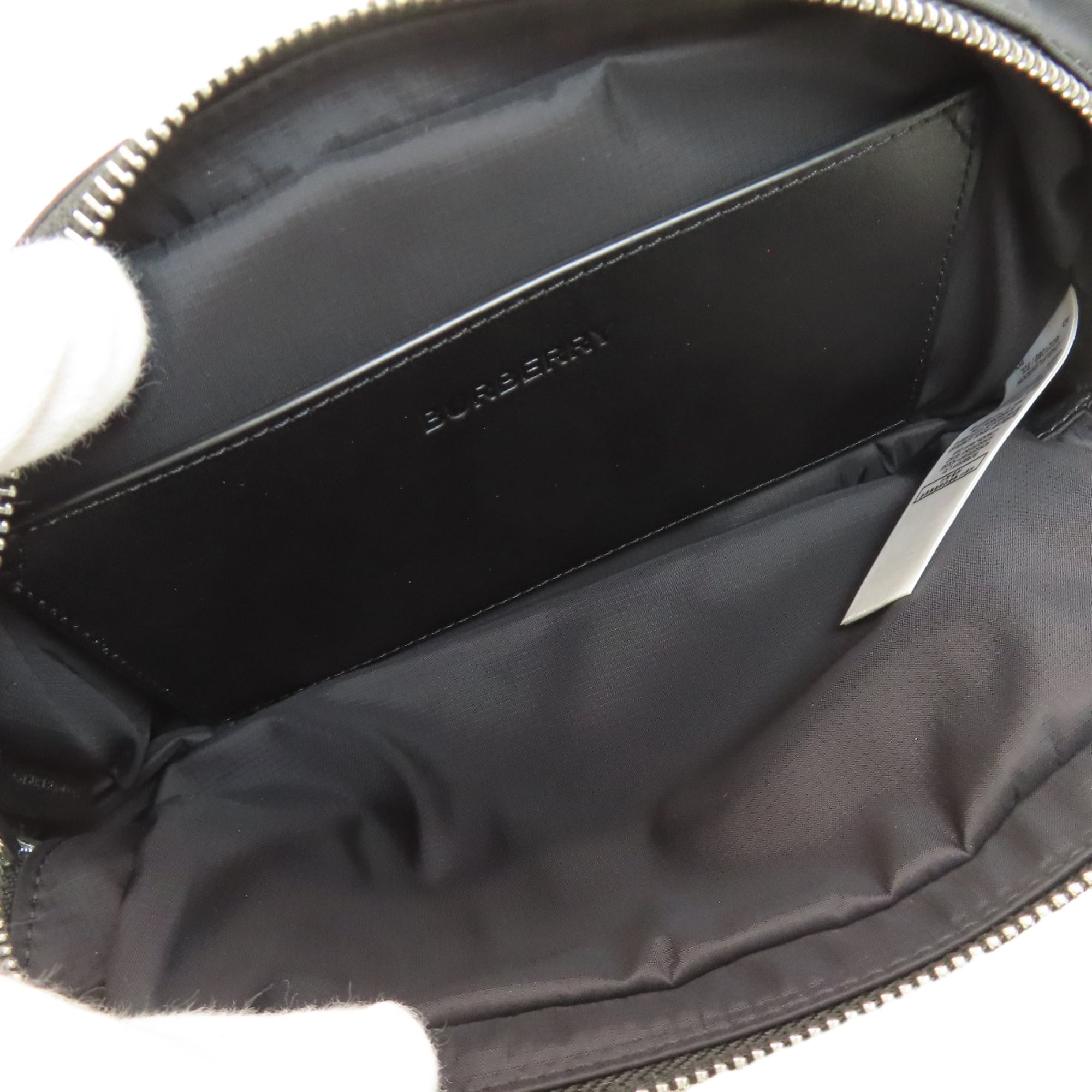 Burberry logo hip bag/waist bag in nylon material for women.