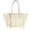 Excellent condition Salvatore Ferragamo Amy EZ-21 G661 gold hardware leather white tote bag, one-shoulder 1544