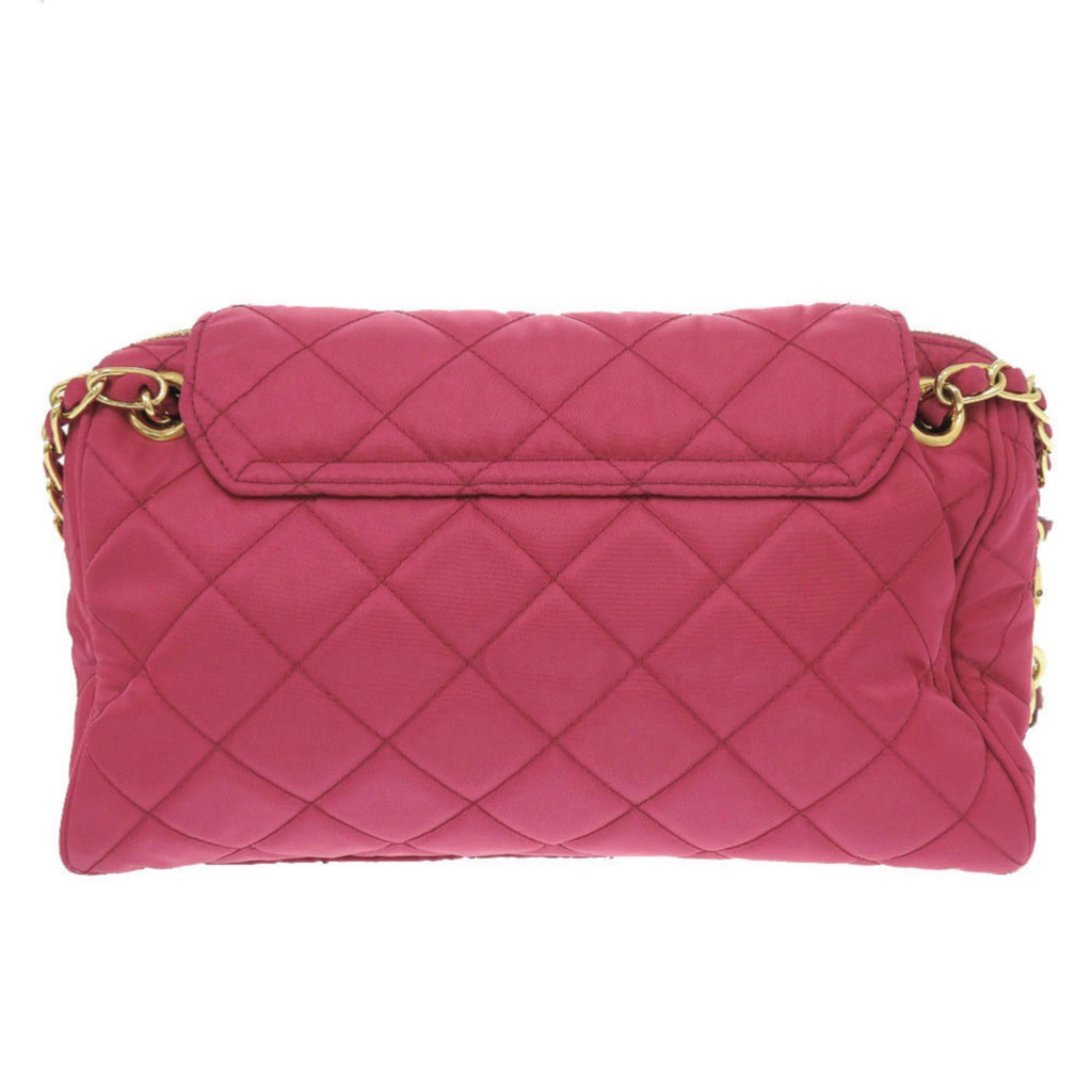 Excellent condition Prada quilted nylon pink chain shoulder bag 1592PRADA