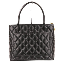 CHANEL Chanel Caviar Skin Matelassé Coco Mark Leather Reissue Tote Handbag A01804 Black Women's — Like New