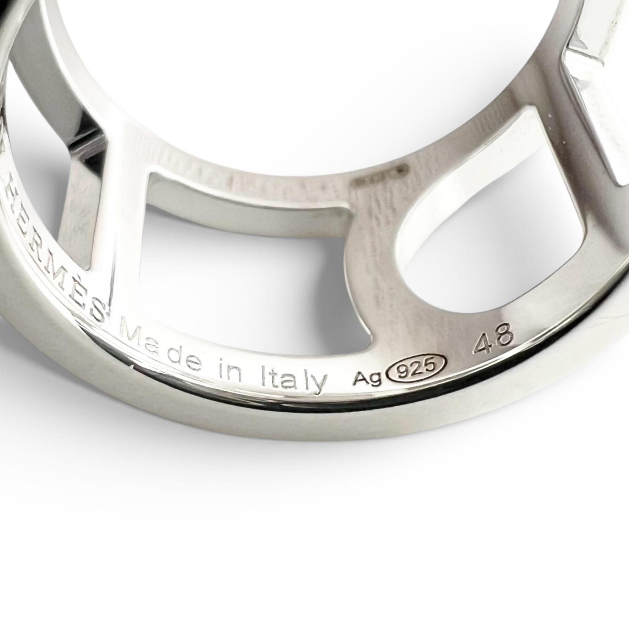 HERMES Everchaine d'Ancre AG925 Ring, 2021 model, Silver, Size 48, with case, Made in Italy, Weight: 5.6g, Women's — Like New