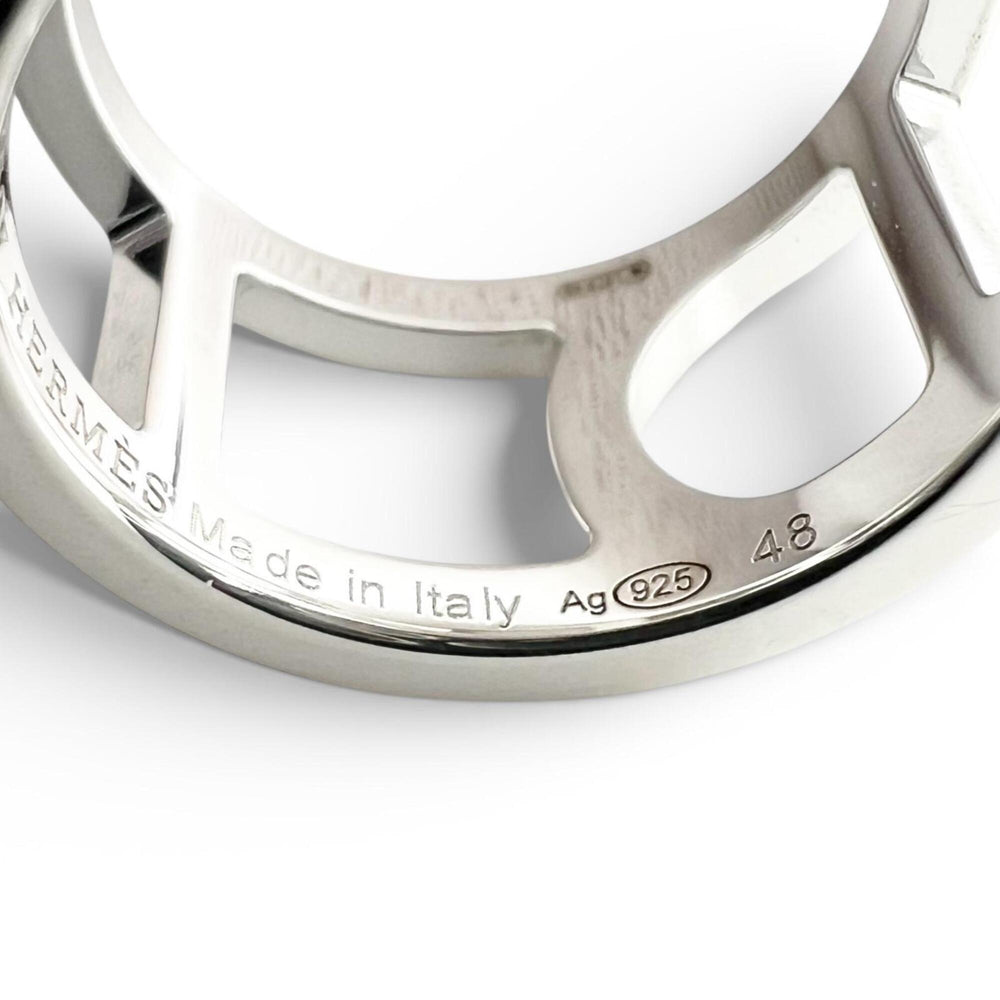 HERMES Everchaine d'Ancre AG925 Ring, 2021 model, Silver, Size 48, with case, Made in Italy, Weight: 5.6g, Women's — Like New