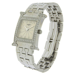 Hermes HERMES H Watch Wristwatch Diamond Bezel HH1.230 Stainless Steel Quartz Analog Display Silver Dial Women's — Very Good