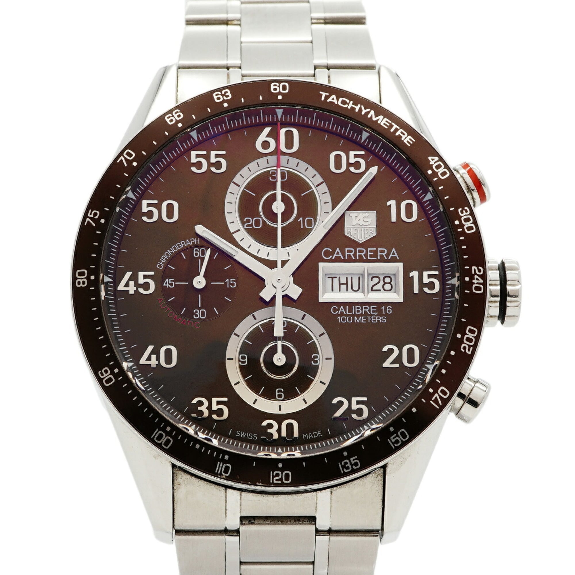 TAG Heuer Carrera Calibre 16 Day-Date CV2A12 Brown Dial Men's Watch — Good