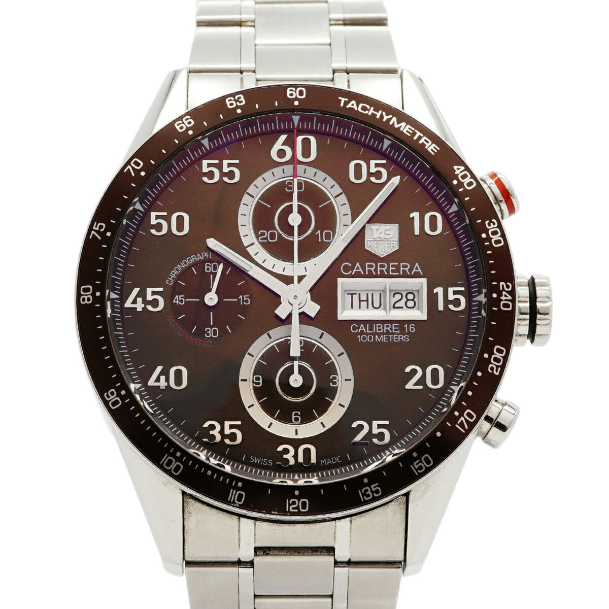 TAG Heuer Carrera Calibre 16 Day-Date CV2A12 Brown Dial Men's Watch — Good