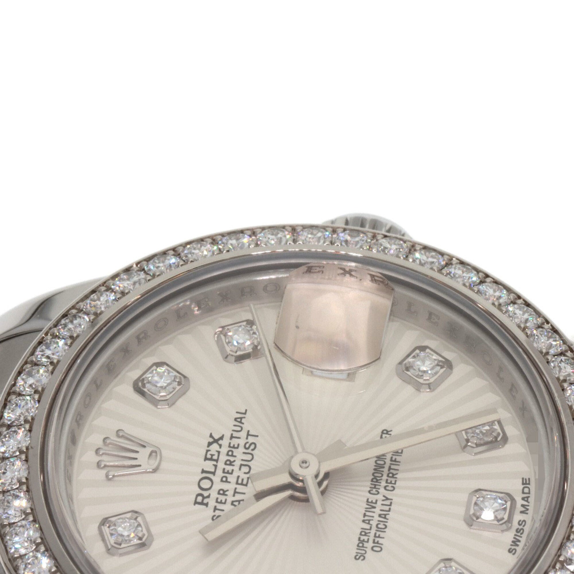 Rolex 179384G Datejust 10-Piece Diamond Bezel Watch in Stainless Steel/SS/18K White Gold with Diamonds, Women's — Good