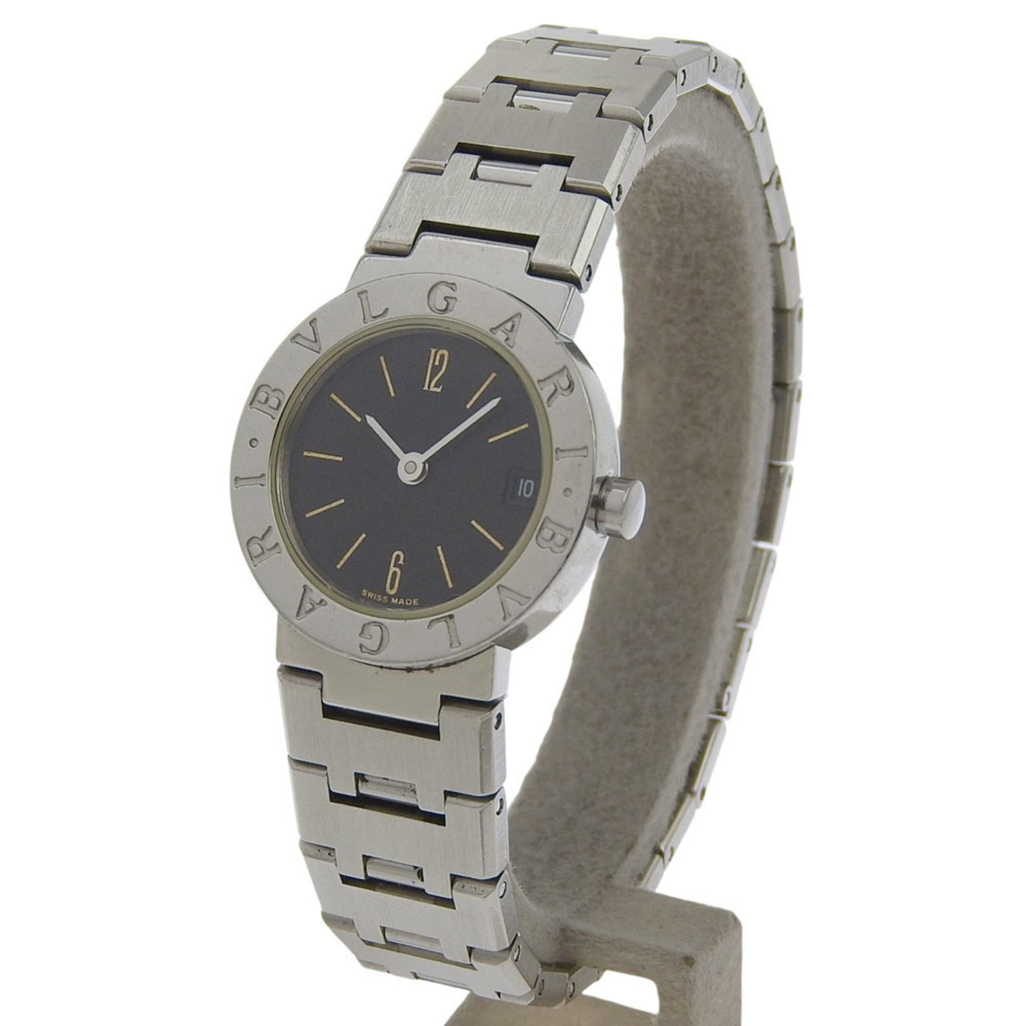 BVLGARI Bzero1 Watch, BZero1 BB23SS, Stainless Steel, Quartz Movement, Analog Display, Black Dial, Women's — Good