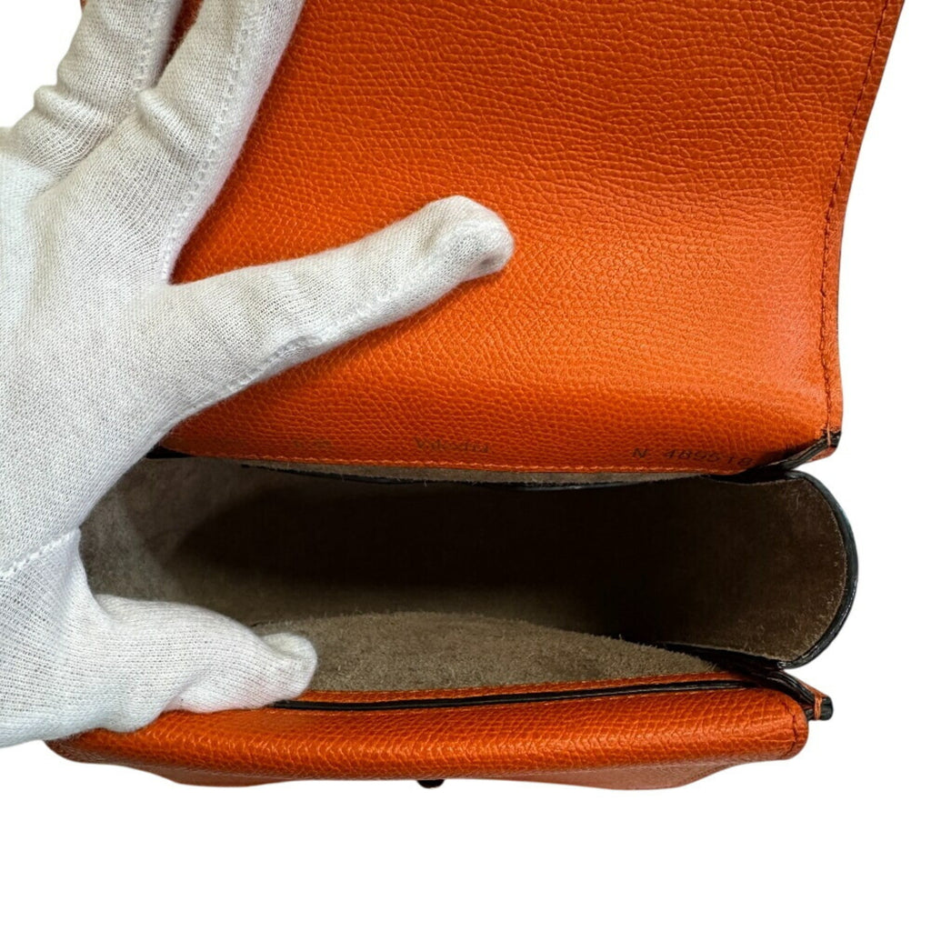 Valextra Spritzer Small Crossbody Chain Shoulder Bag, Orange, Women's