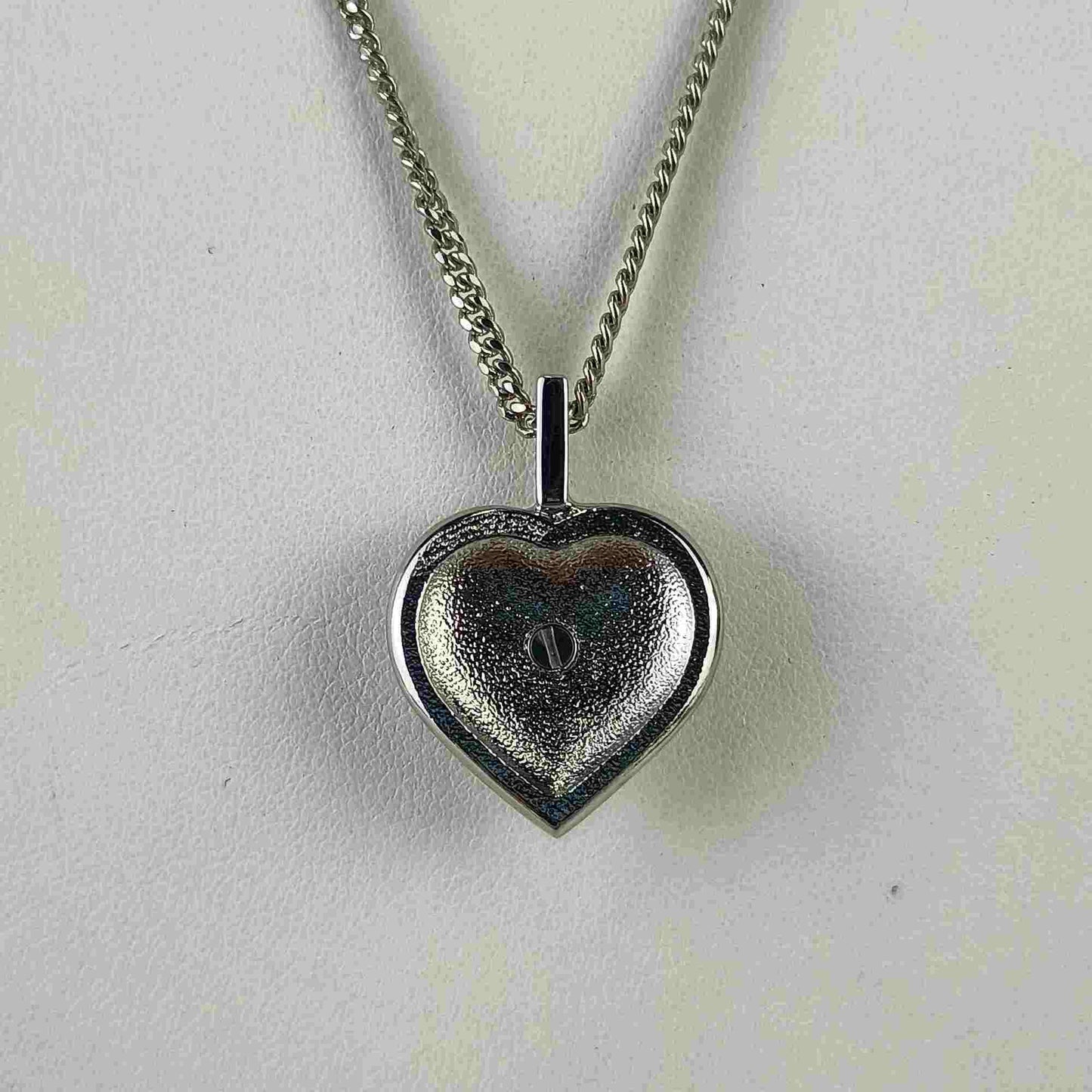 CHANEL Coco Mark Heart Necklace ABB617, Silver Metal with Rhinestones and Faux Pearls, Women's