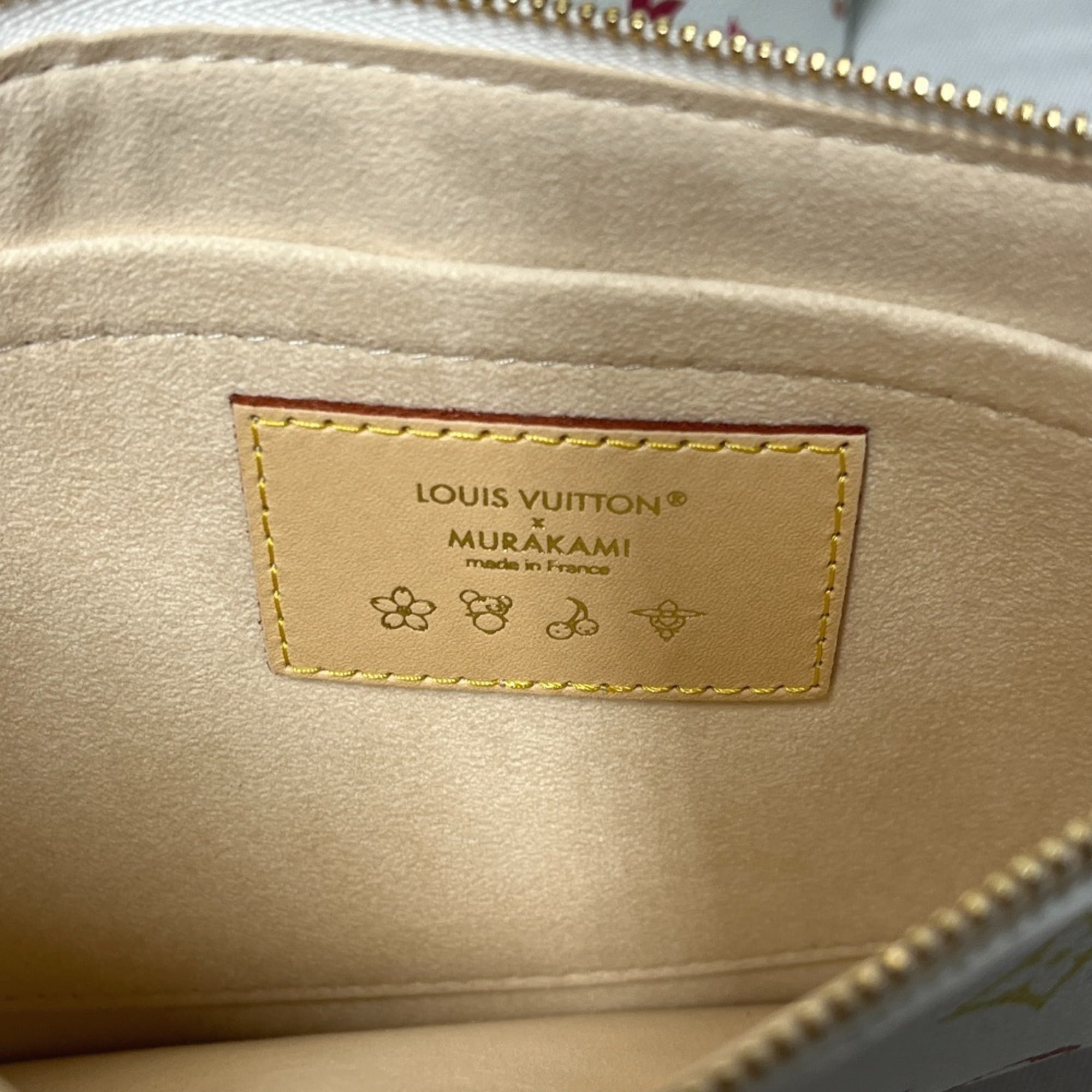 LOUIS VUITTON M27787 LV × TM Takashi Murakami Collaboration Neverfull MM Handbag with Pouch, Tote Bag, Monogram Multicolor Canvas, Women's, Blanc White — New