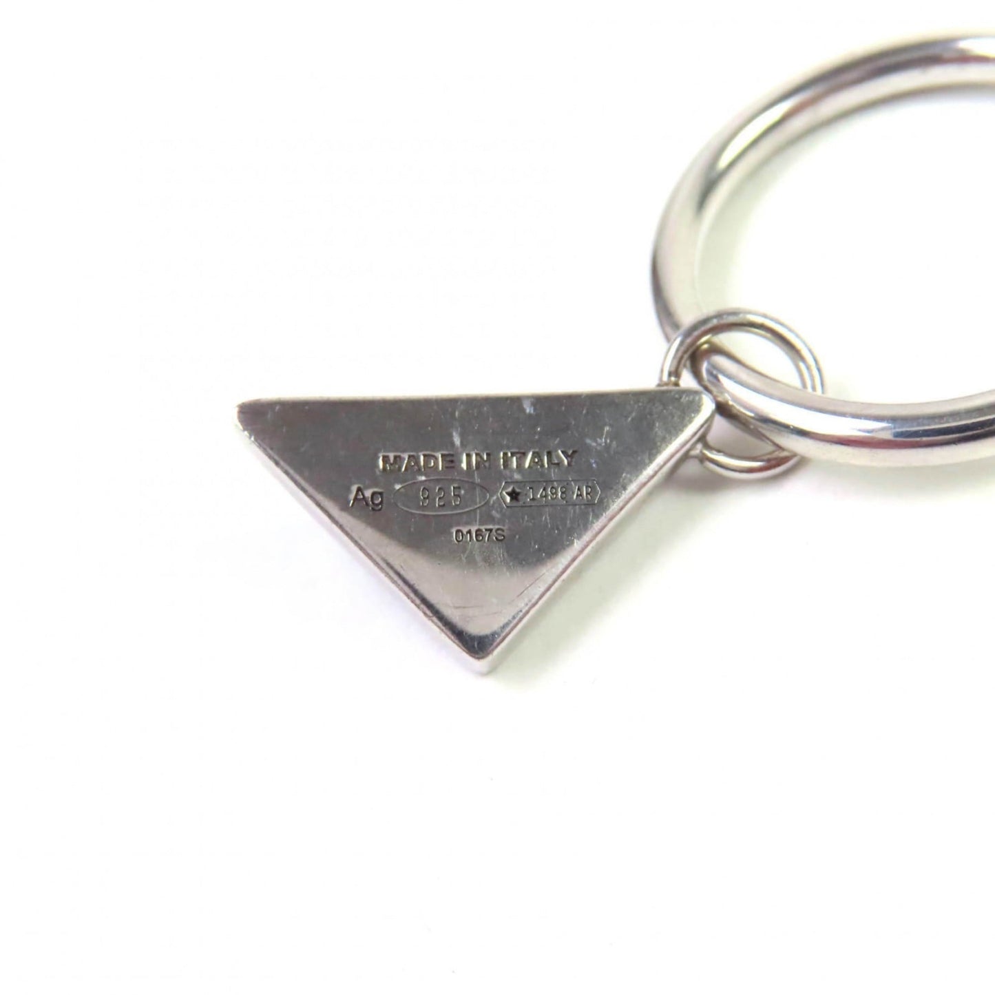 PRADA 2JO750 Symbol Pendant and Earrings, Set of 2, AG925, Triangle Logo, Black Silver, Made in Italy, Weight 4.7g, Women's