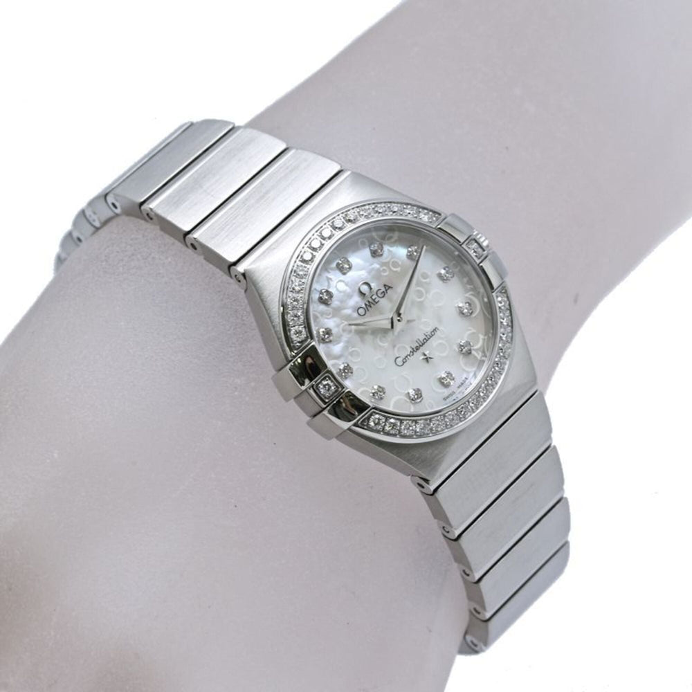 OMEGA Constellation Brushed Diamond Bezel 12P 123.15.27.60.55.005 Women's Watch Stainless Steel 40517 — Very Good