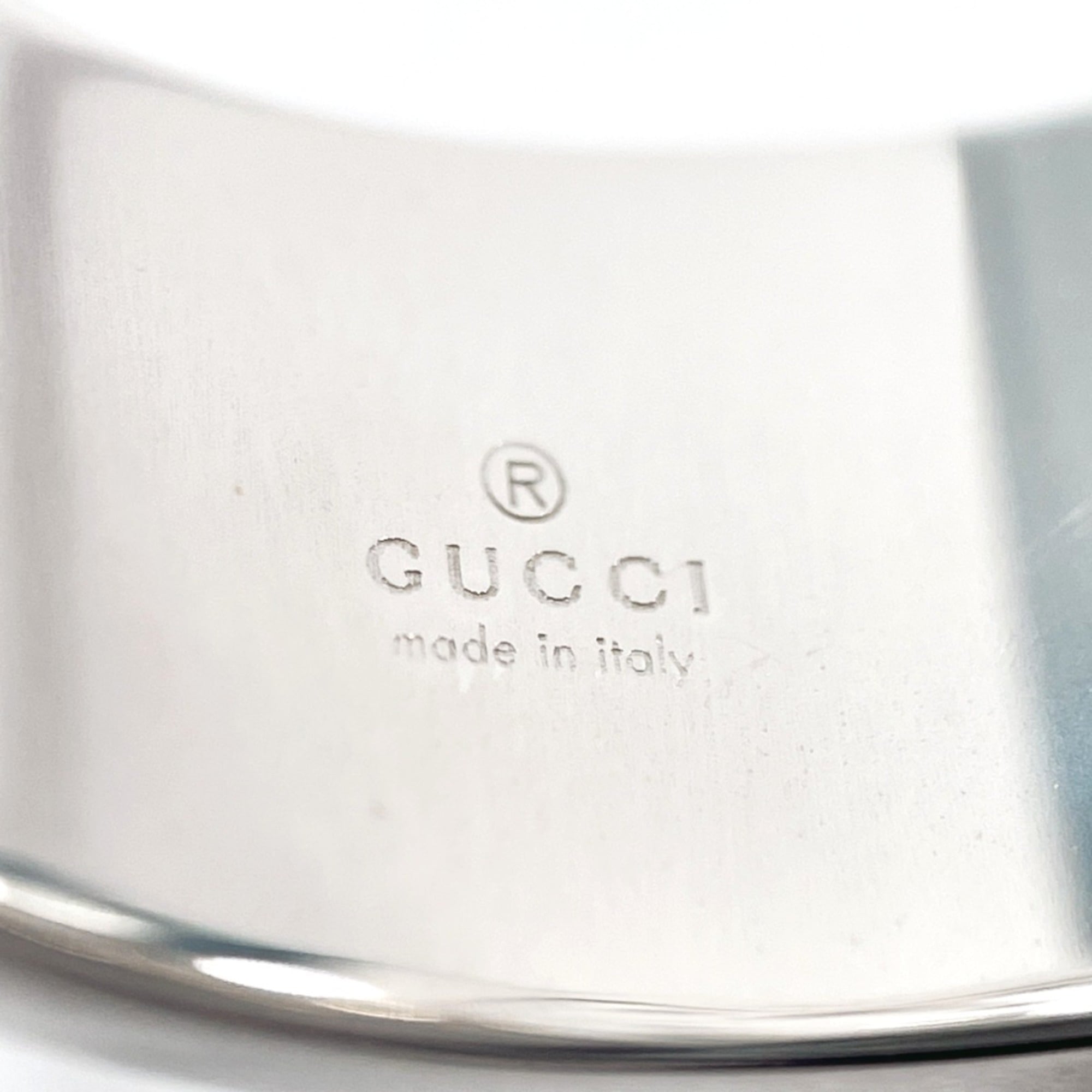 GUCCI Interlocking G Ring, Sterling Silver 925, Size 18, Men's — Like New