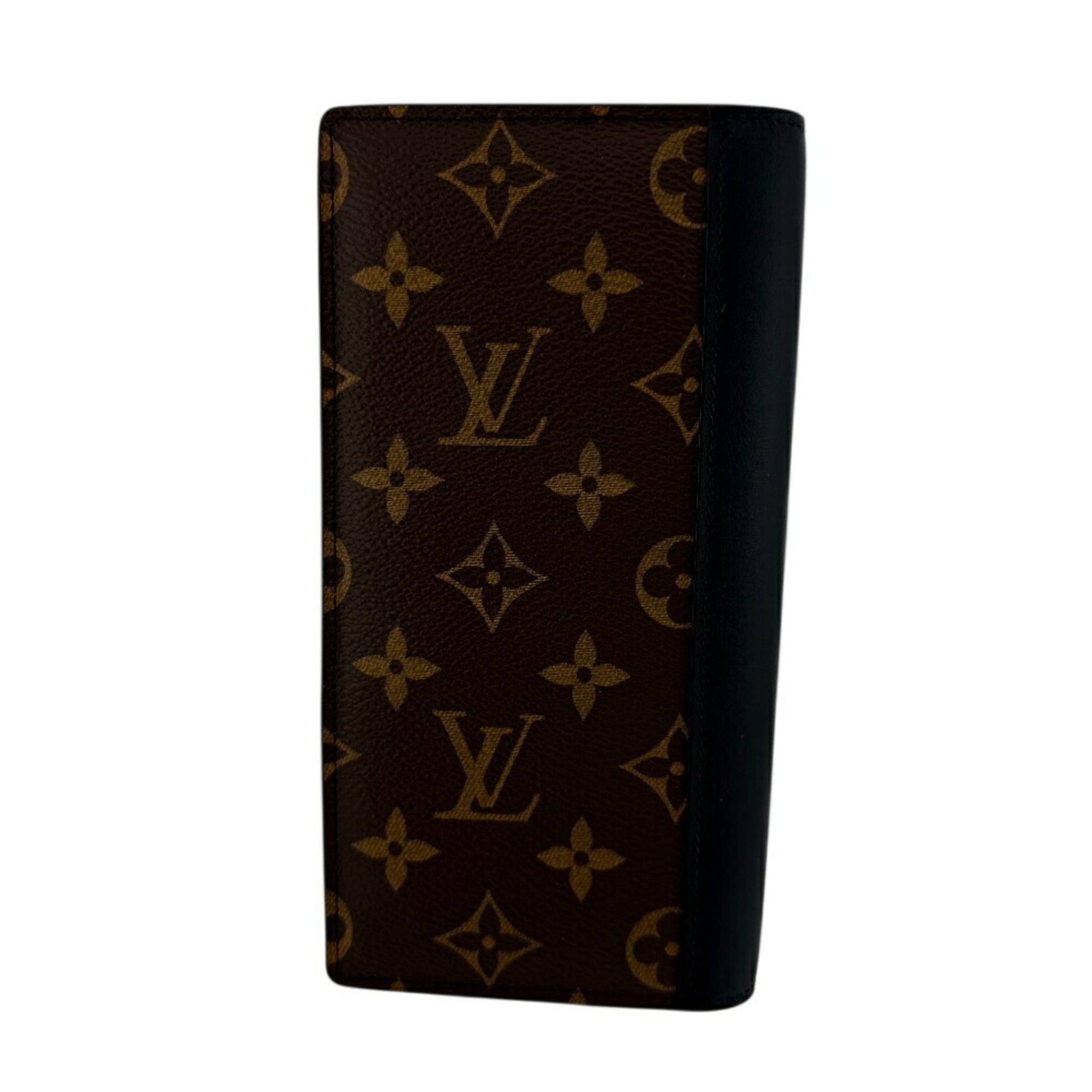 LOUIS VUITTON M69410 Portefeuille Brazza Monogram Macassar Long Wallet, Brown, Men's
