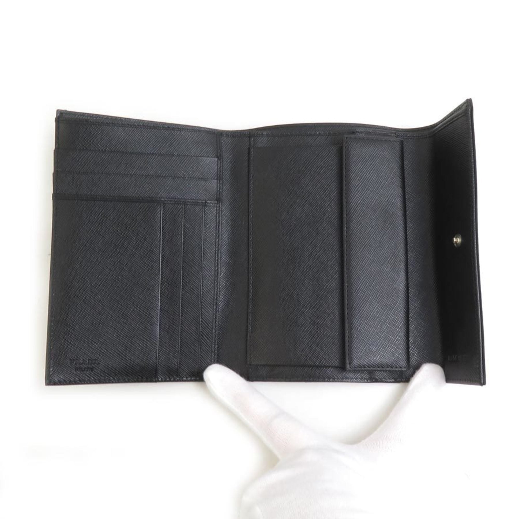 Prada PRADA Tri-fold Wallet Nylon Black Unisex h31801g
