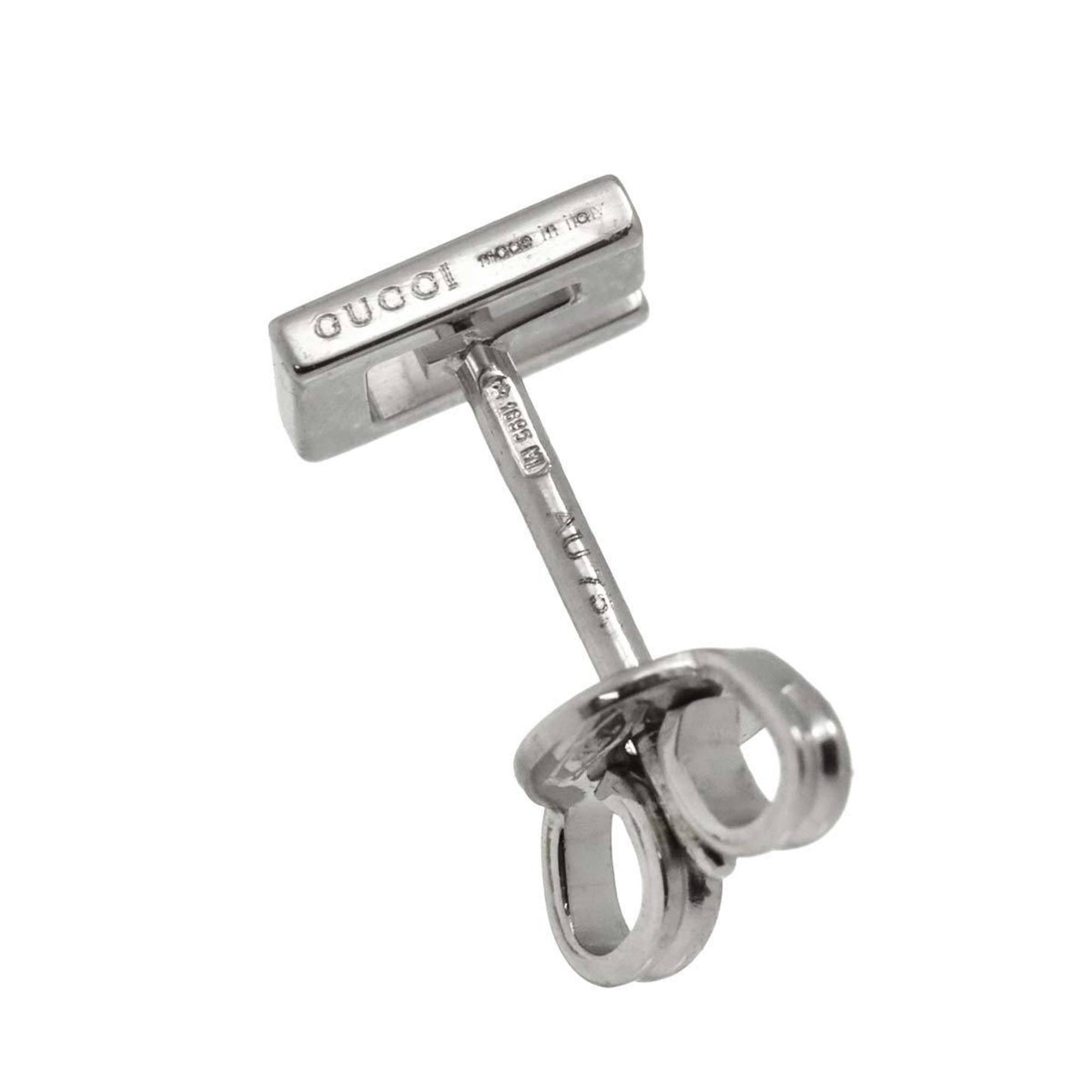 Gucci 18K White Gold 750 Logo Earring (Single Ear)