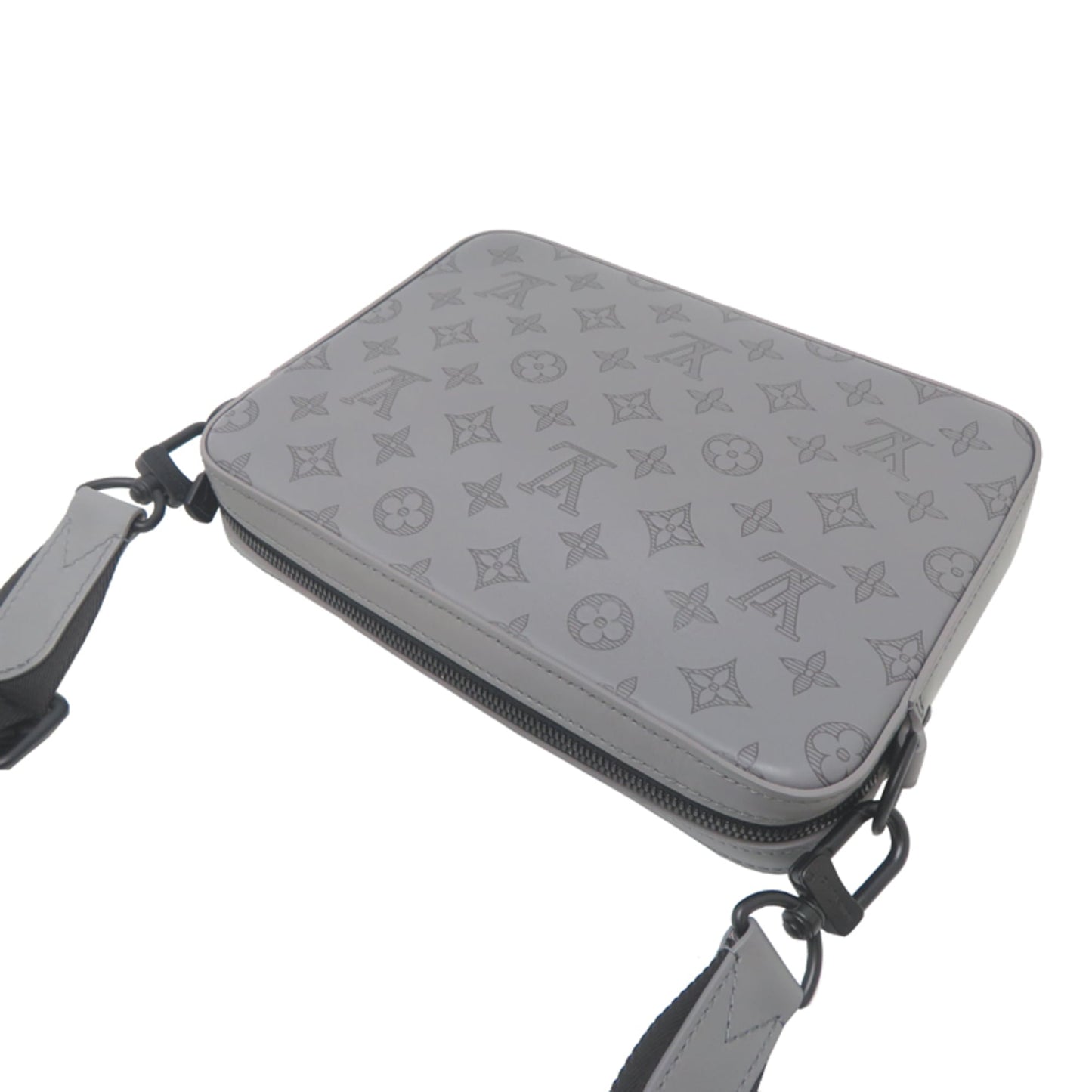 Louis Vuitton Duo Messenger Men's Shoulder Bag M46104 (Discontinued) Monogram Shadow Gray