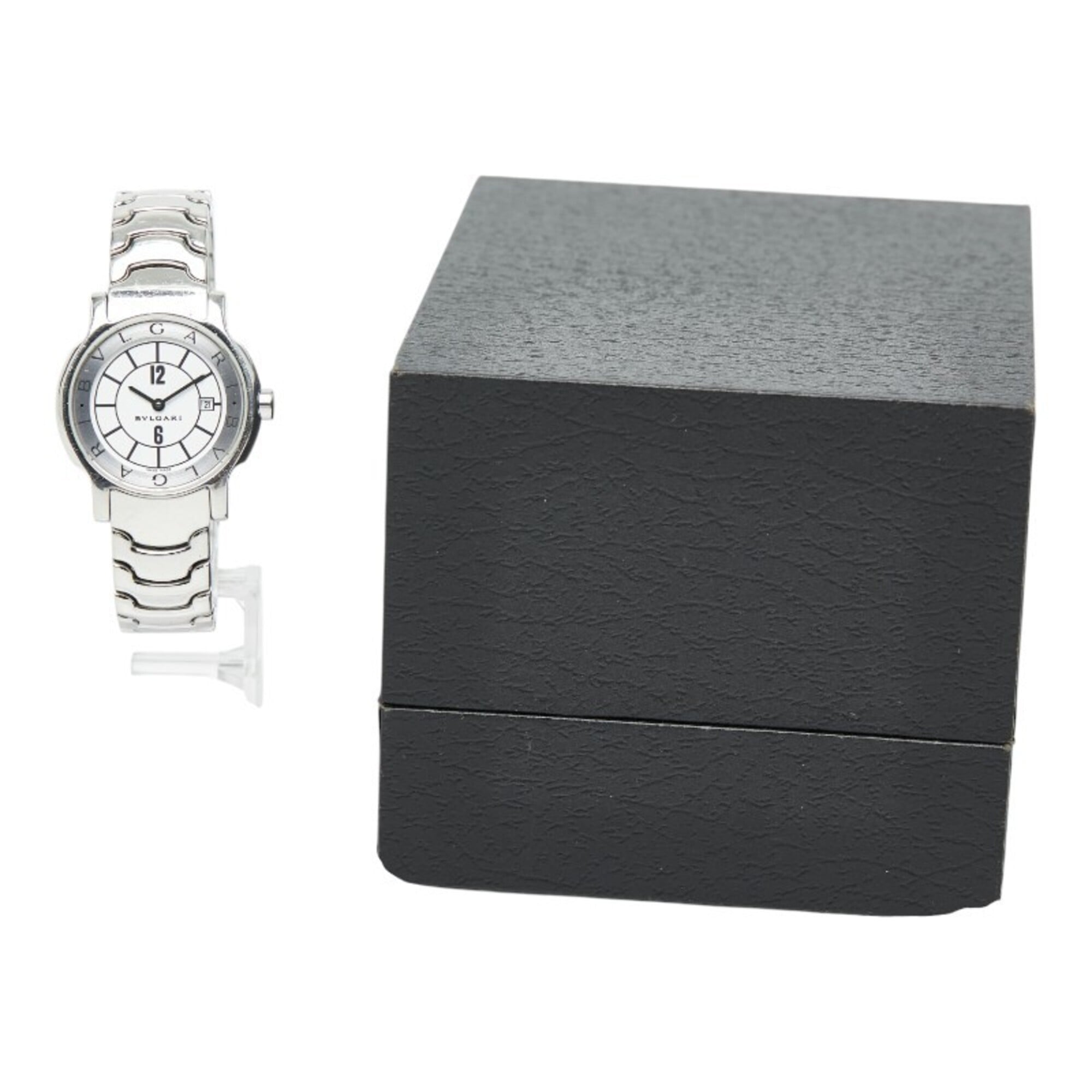 Bulgari Solotempo ST29S Quartz Watch, White Dial, Stainless Steel, Women's, BVLGARI — Good