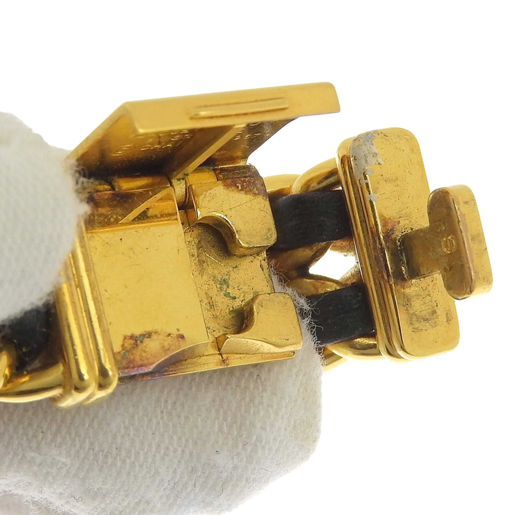 Chanel Premiere S Watch H0001 Gold Plated x Leather Black Quartz Analog Dial Ladies — Good