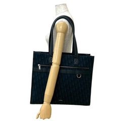 Unused, stored Christian Dior Safari Tote Bag, Oblique Canvas and Leather, Black, 177-5 — Like New