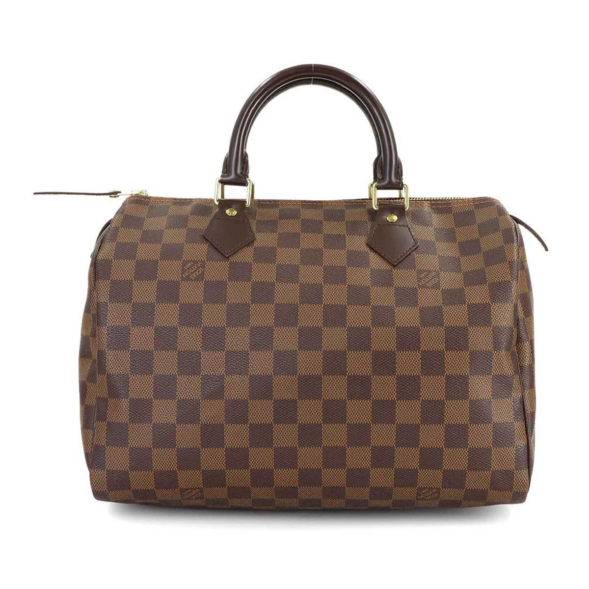 Louis Vuitton Damier Speedy 30 Handbag, Ebene Brown, N41531, Gold Hardware — Like New