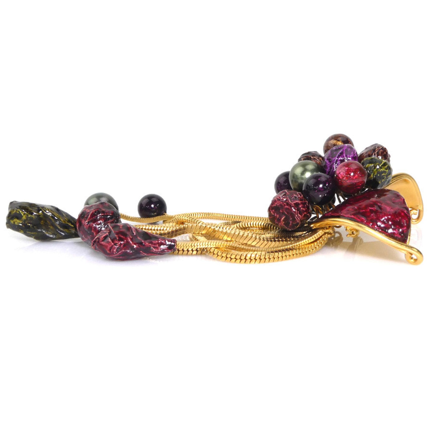 Louis Vuitton LOUIS VUITTON Brooch Metal Gold x Multicolor Women's r10412g