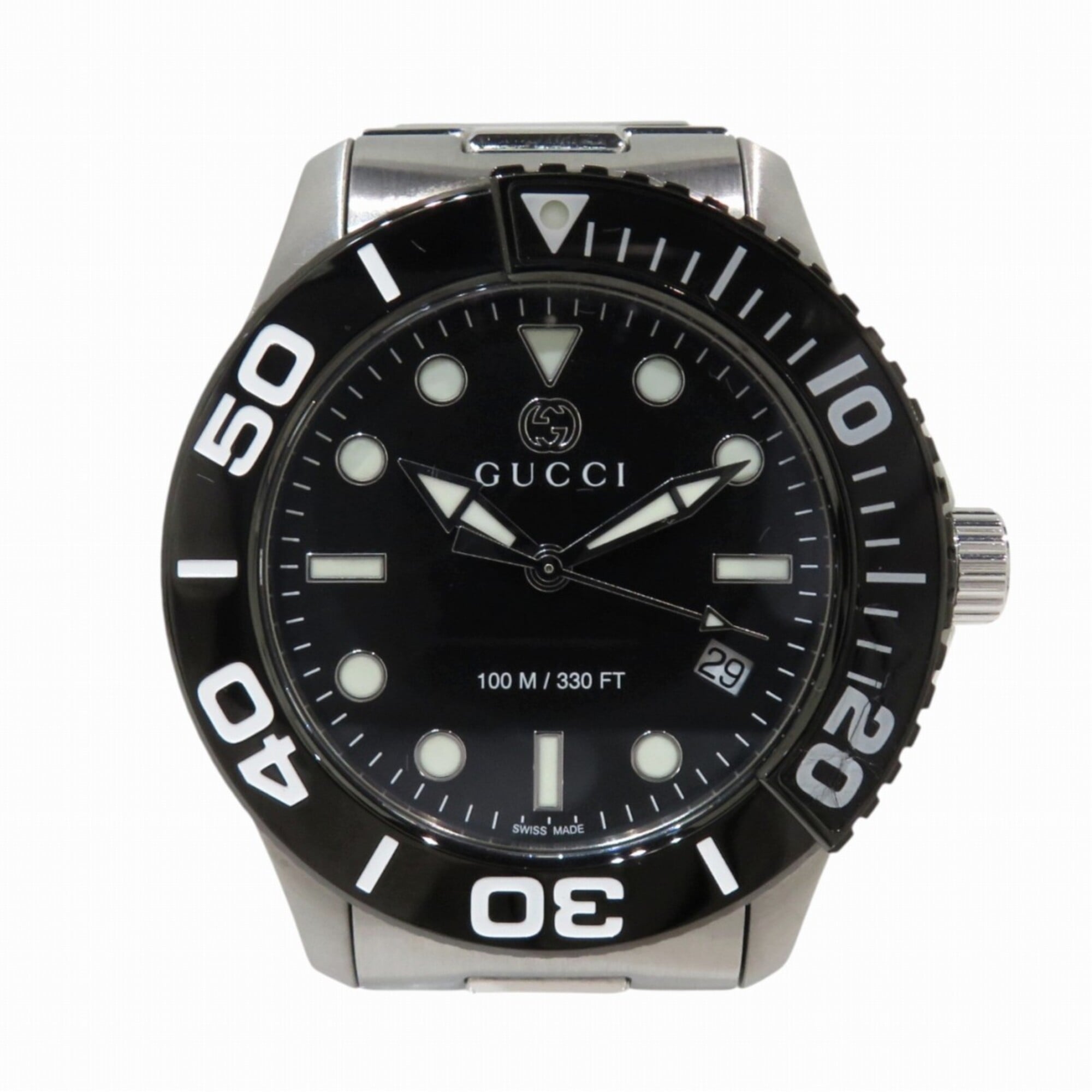 Gucci Timeless Diver Watch, Total Weight 166.5g, Stainless Steel, Quartz, Black Dial, YA126279 — Good