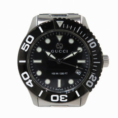 Gucci Timeless Diver Watch, Total Weight 166.5g, Stainless Steel, Quartz, Black Dial, YA126279 — Good