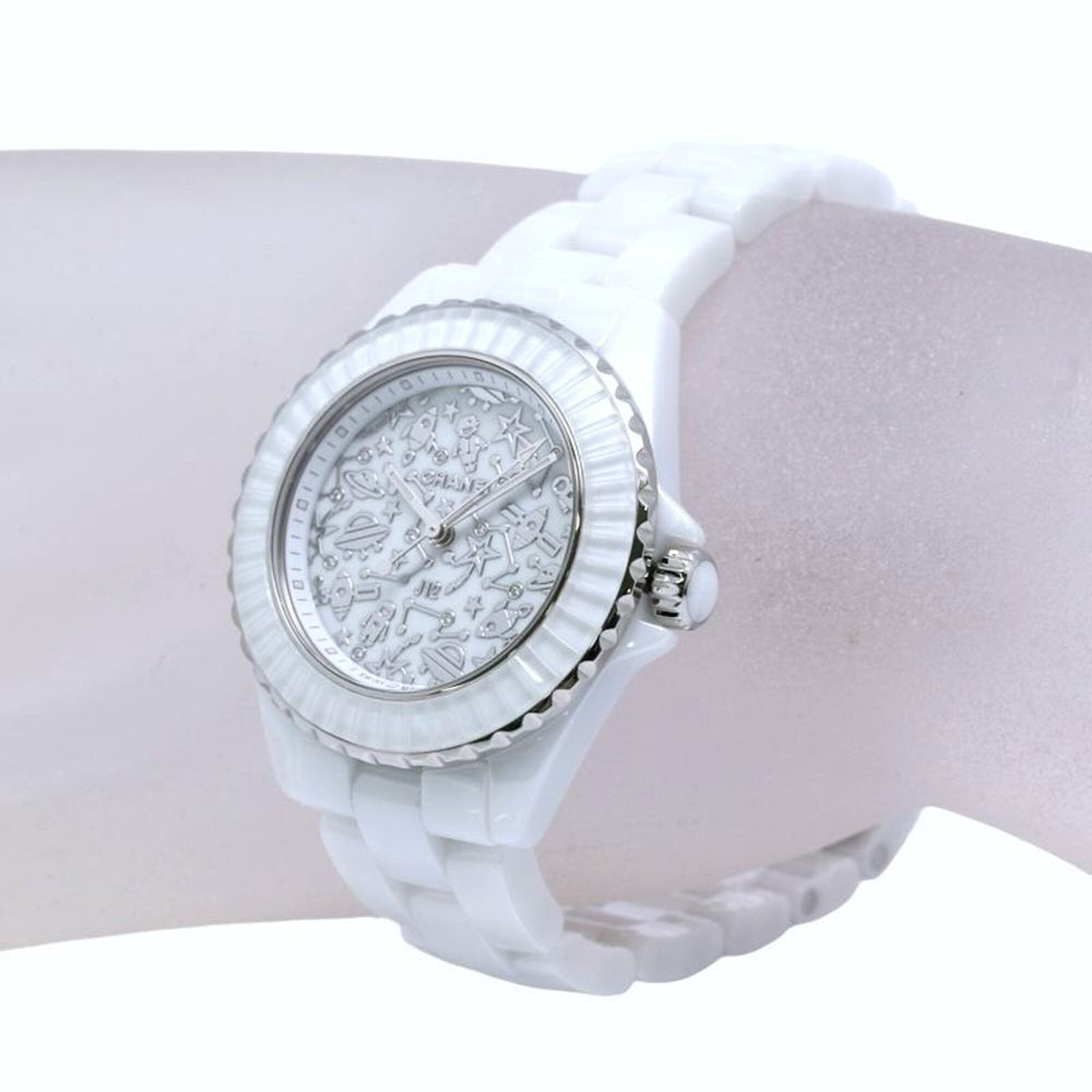 CHANEL J12 Cosmic Diamond H7990 Women's Watch, White Ceramic x Stainless Steel 40440 — New - Store Return