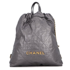 Chanel Backpack, 22 Large, Shiny Calf Leather AS3313, CHANEL Handbag, Women's — Like New