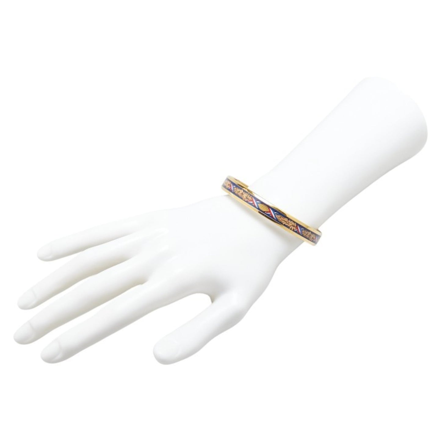 Hermes Enamel PM Cloisonne Bangle in Gold, Black, and Multicolor Plated for Women