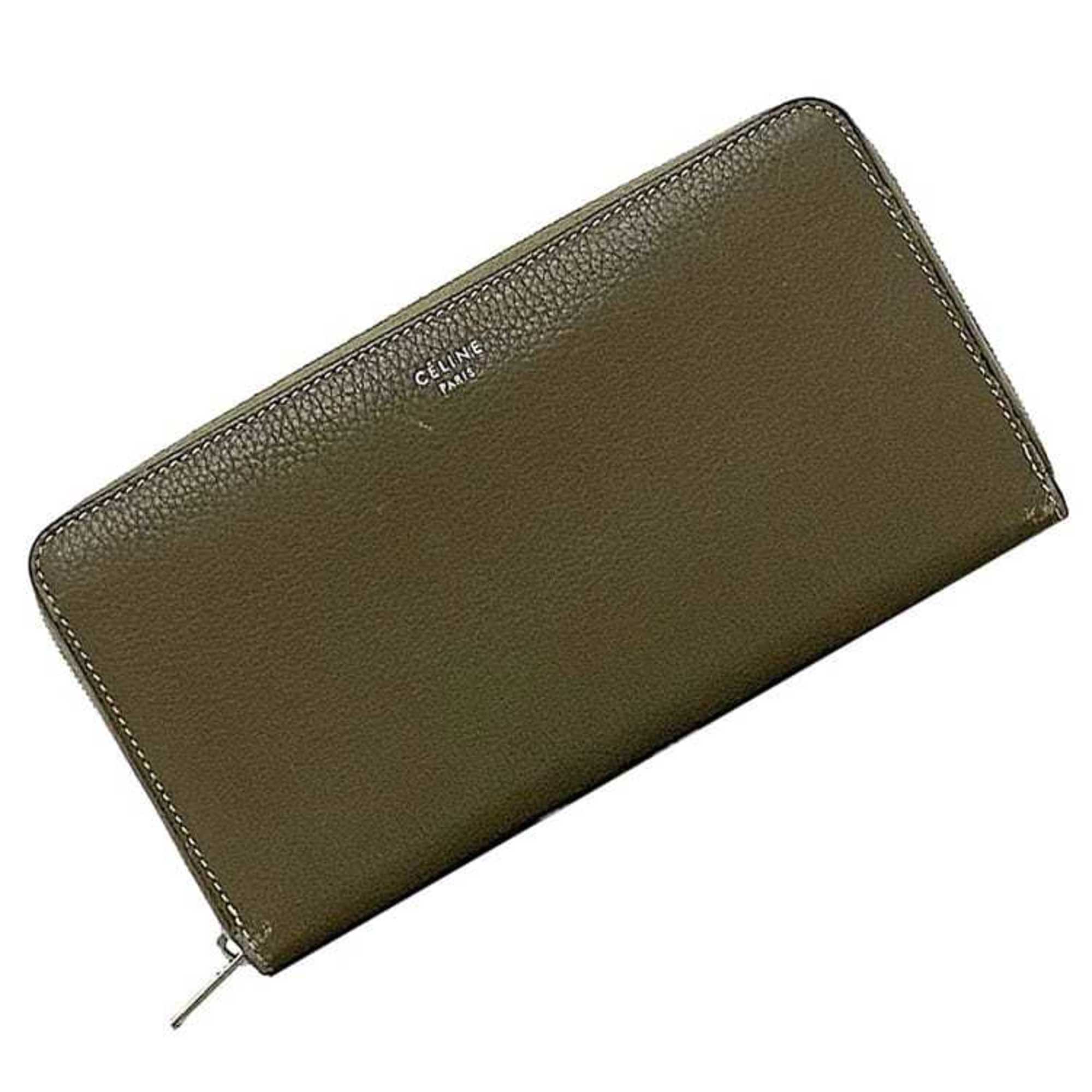 Celine Round Long Wallet Large Zipped ec-22339 Greige 105003AFE.09SO Leather W-LM-3158 CELINE Women's Accessories