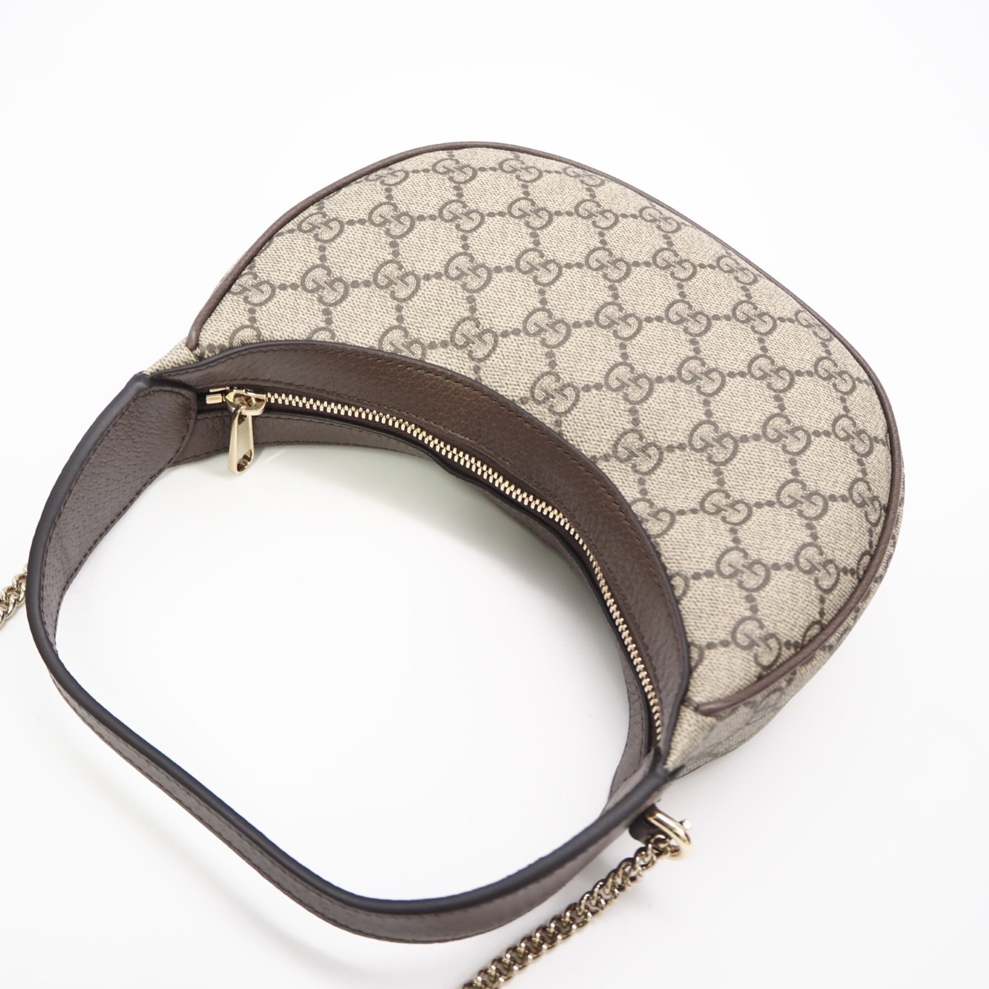 GUCCI Ophidia GG Supreme Small Shoulder Bag 838463 Handbag Beige Red Green Leather Women's — New - Store Return