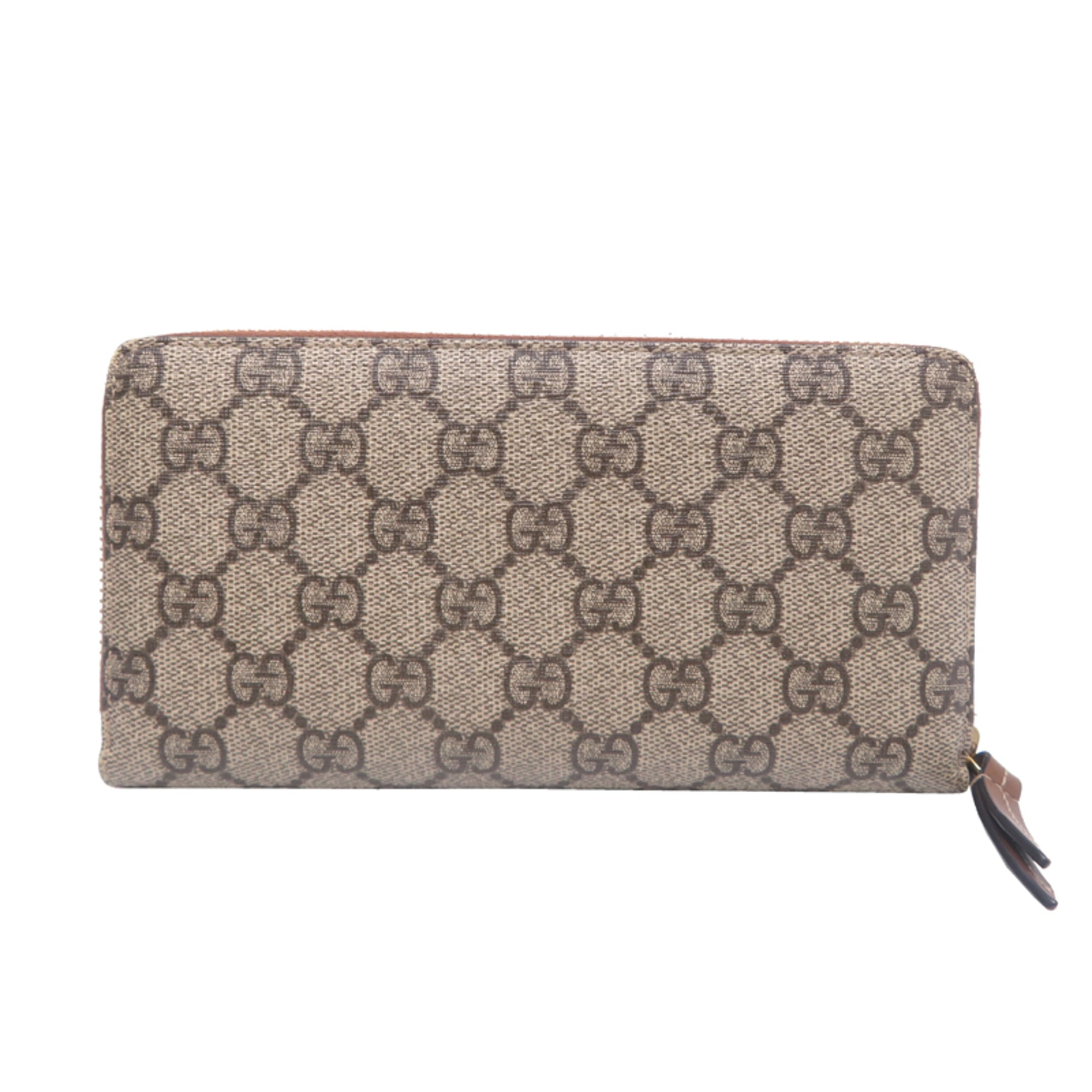 Gucci Women's Zip-Around Long Wallet 456863 GG Supreme Beige