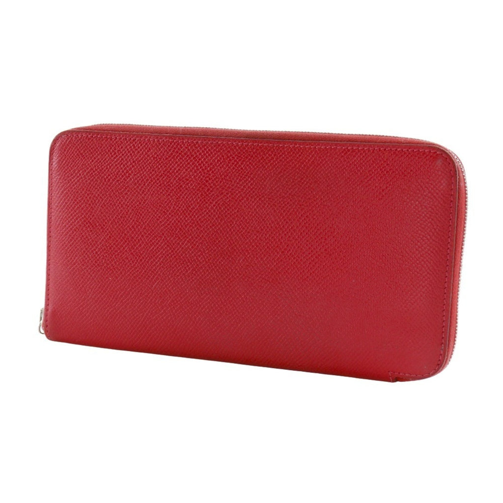 Hermes HERMES Azap Silk in Long Wallet Veau Epsom 2010 Red □N Zipper Women's