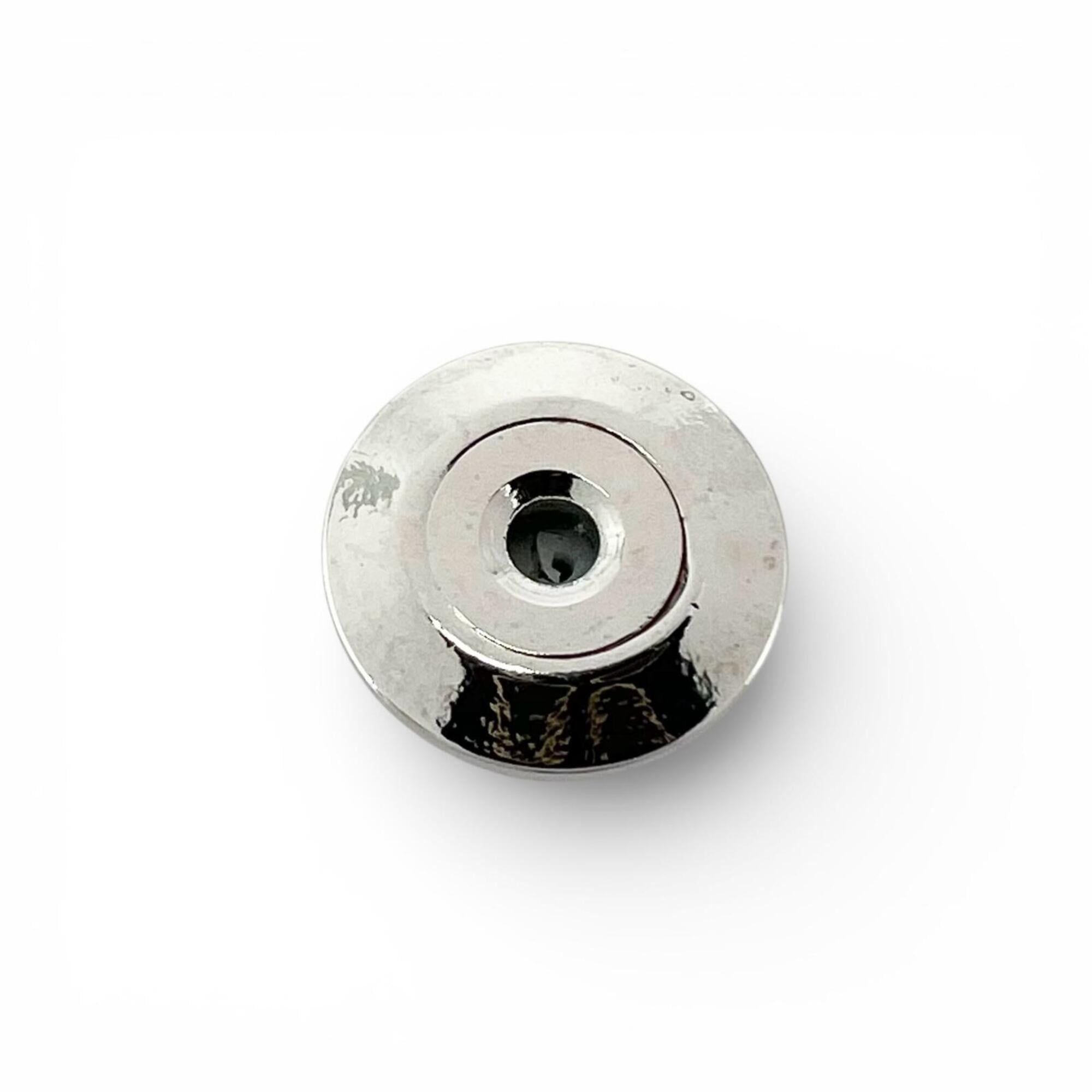 CHANEL B23 Coco Mark Heart Rhinestone Pin Badge Brooch, Silver, Made in Italy, Women's — Like New
