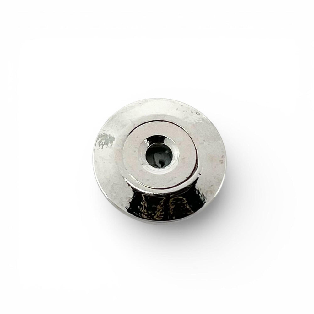 CHANEL B23 Coco Mark Heart Rhinestone Pin Badge Brooch, Silver, Made in Italy, Women's — Like New