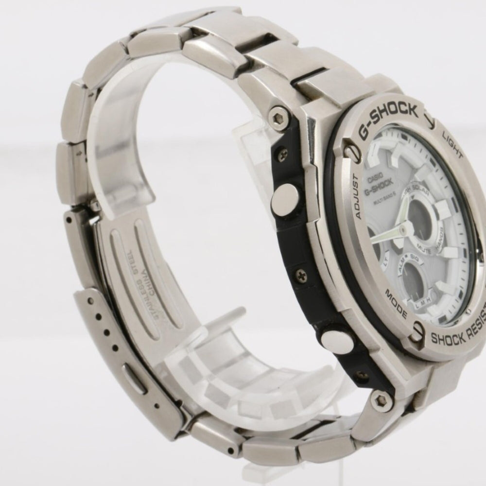 CASIO G-SHOCK G-STEEL GST-W100 Series GST-W110D-7AJF White Silver Resin/Stainless Steel Men's Watch — Good