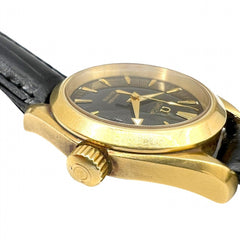 OMEGA Seamaster Aqua Terra 150m K18YG Black Dial Quartz Watch 2677.50.32 Leather Strap for Men and Women — Very Good