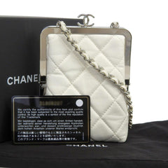 Chanel CHANEL here mark clutch shoulder bag with white seal 3 AP2496 — Like New